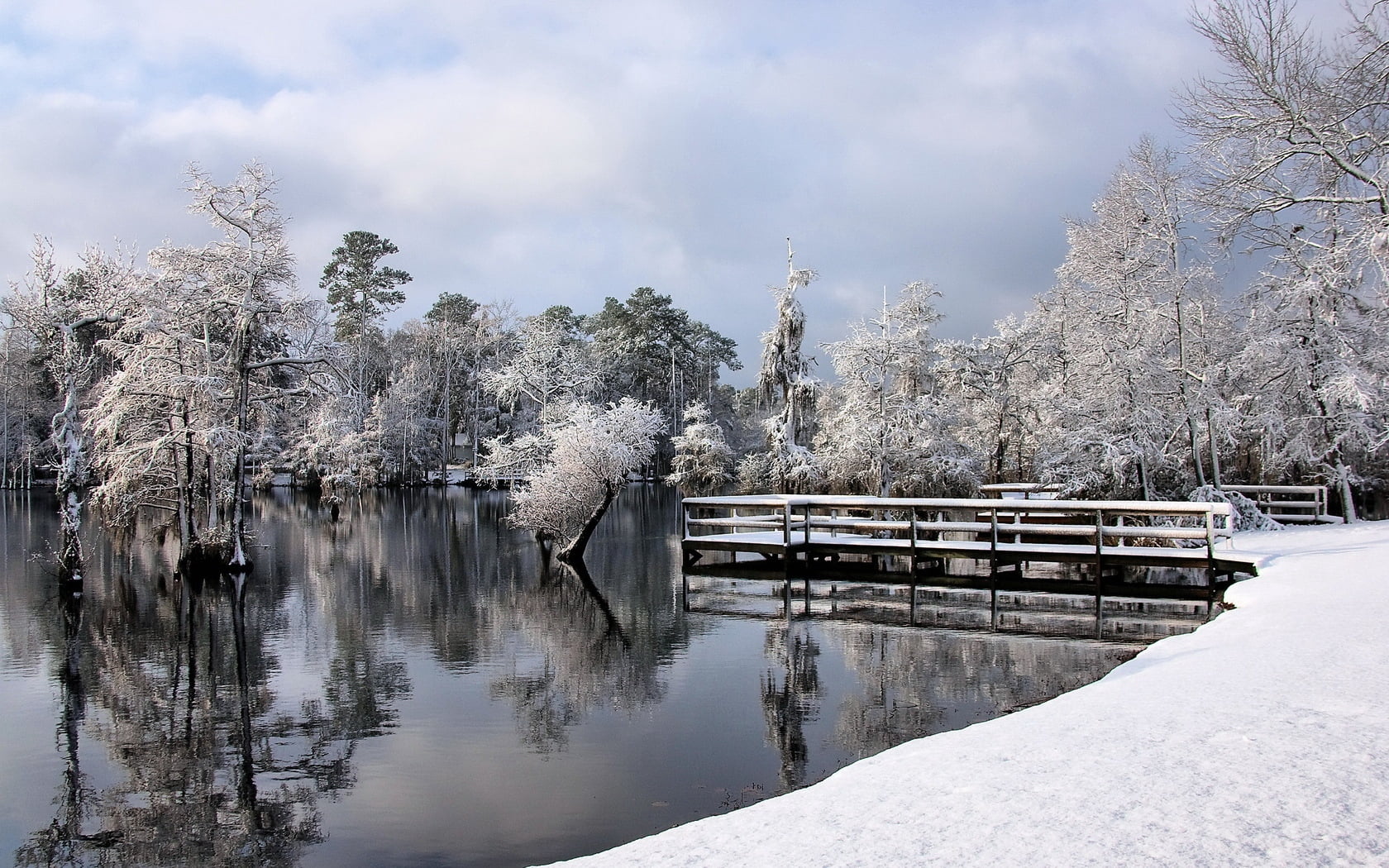 winter, weather, landscape, 720P, black, tranquility, water, season, nature, lake, sky, woodland, cloudy, day, architecture, trees, white, frost, cold - Temperature, HD Wallpaper
