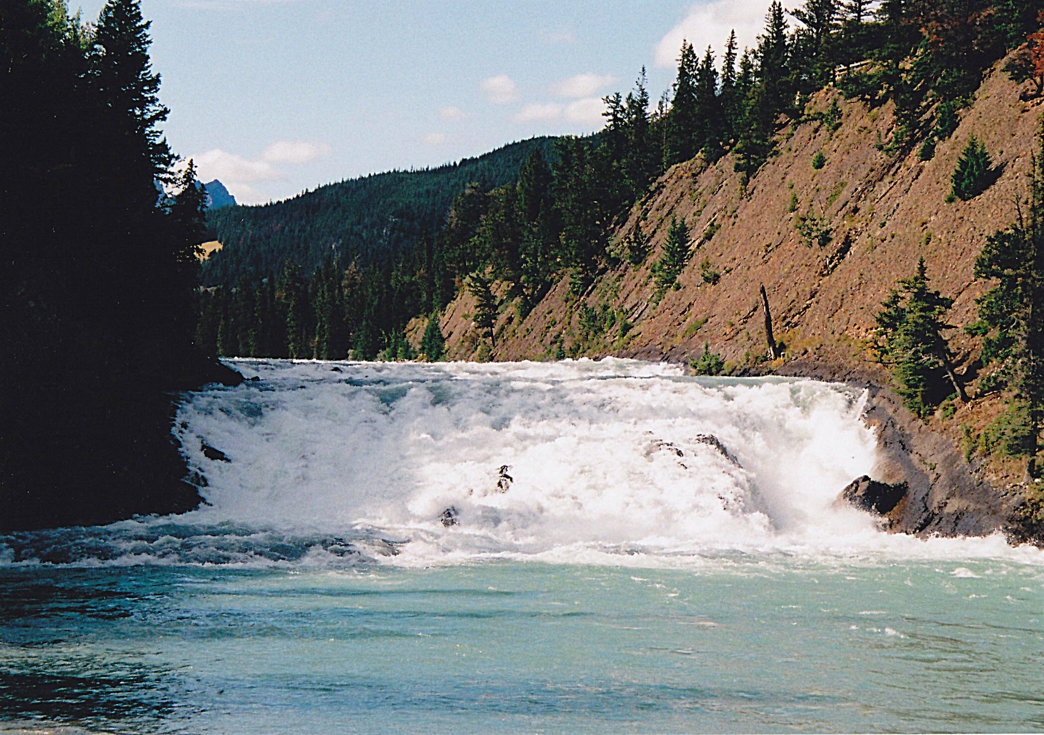 banff, bow, 1080P, bow river falls, 3d and abstract, canada, river, falls, bow river, HD Wallpaper