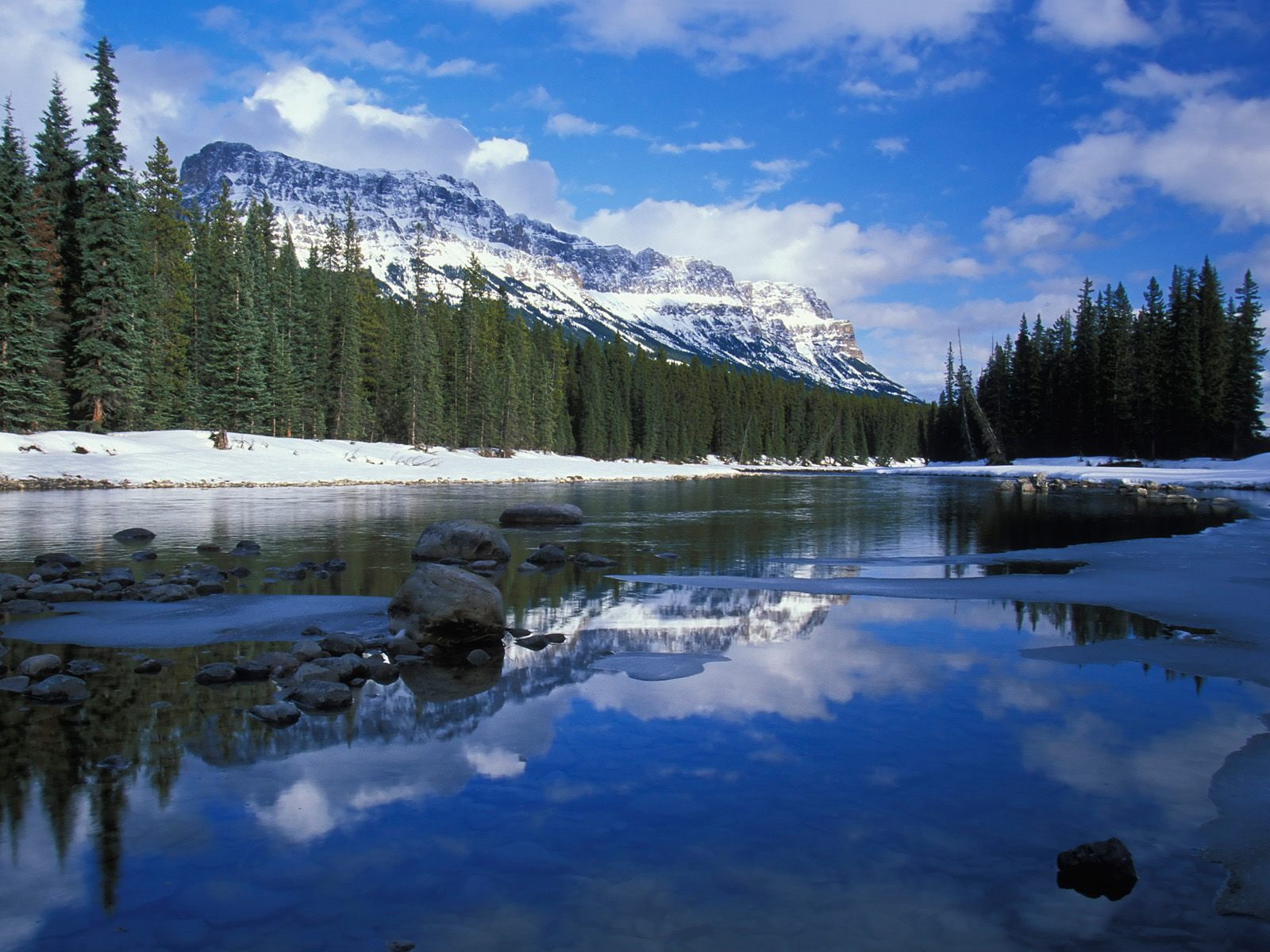 hd, river, canada, castle, nature, bow, mountain, 720P, landscape, HD Wallpaper