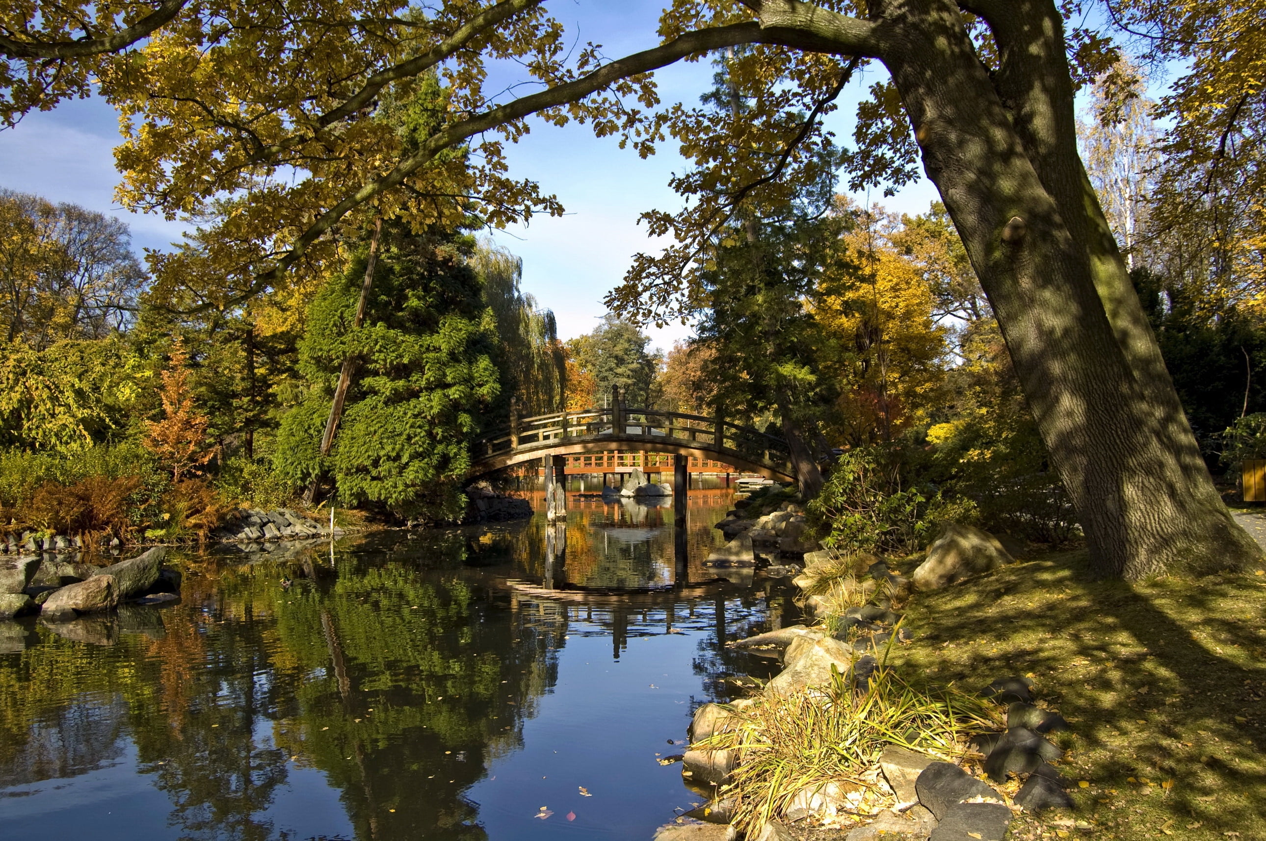 cultures, reflection, tourism, arch, landscape, day, bow Bridge, pond, beauty In Nature, built Structure, tranquil Scene, sky, travel, autumn, leafed, arch bridge, HD Wallpaper
