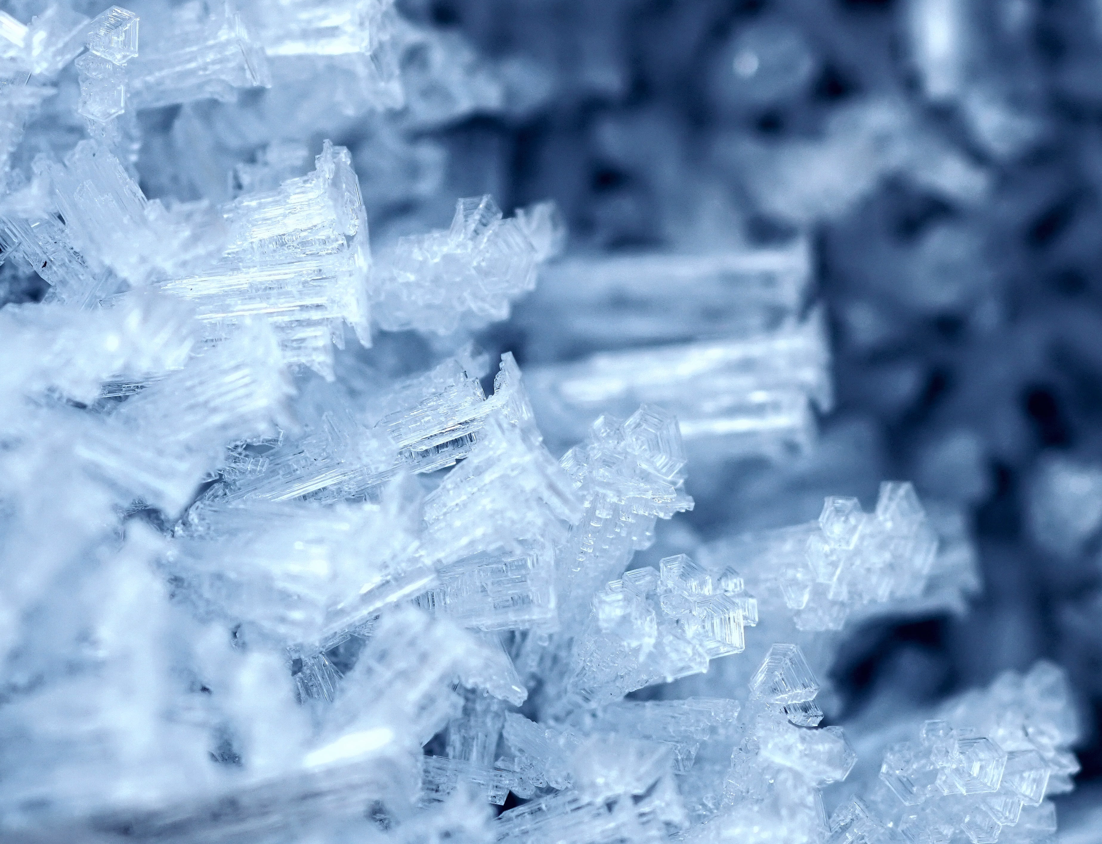 backgrounds, frozen water, crystal, wintry, macro, ice Cube, hoarfrost, cold temperature, full frame, close-up, abstract backgrounds, 2K, blizzard, frozen, HD Wallpaper