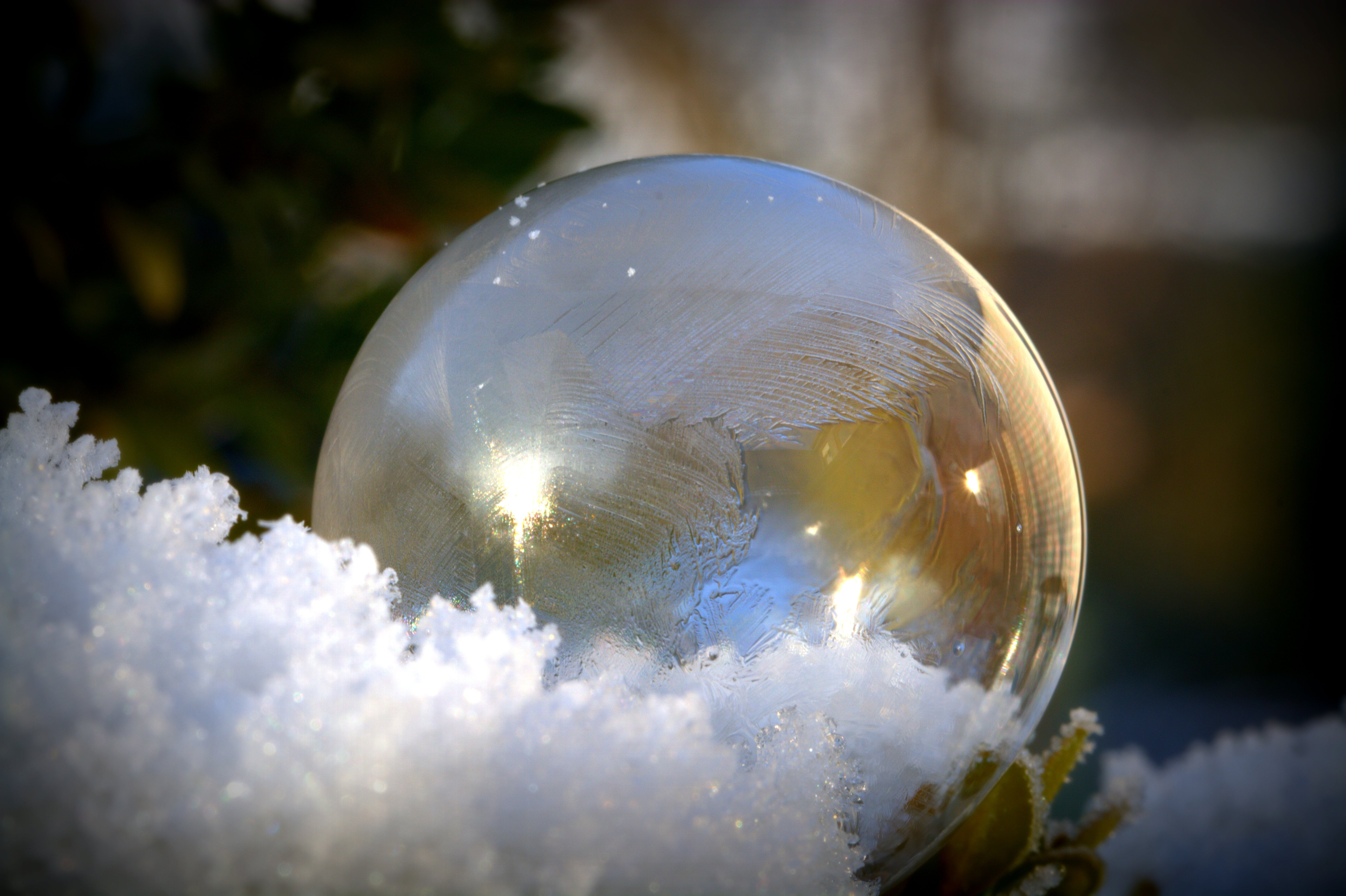 planet - Space, cold temperature, frozen, focus on foreground, ball, cold, wintry, crystal ball, transparent, christmas ornament, nature, no people, soap bubbles, HD Wallpaper