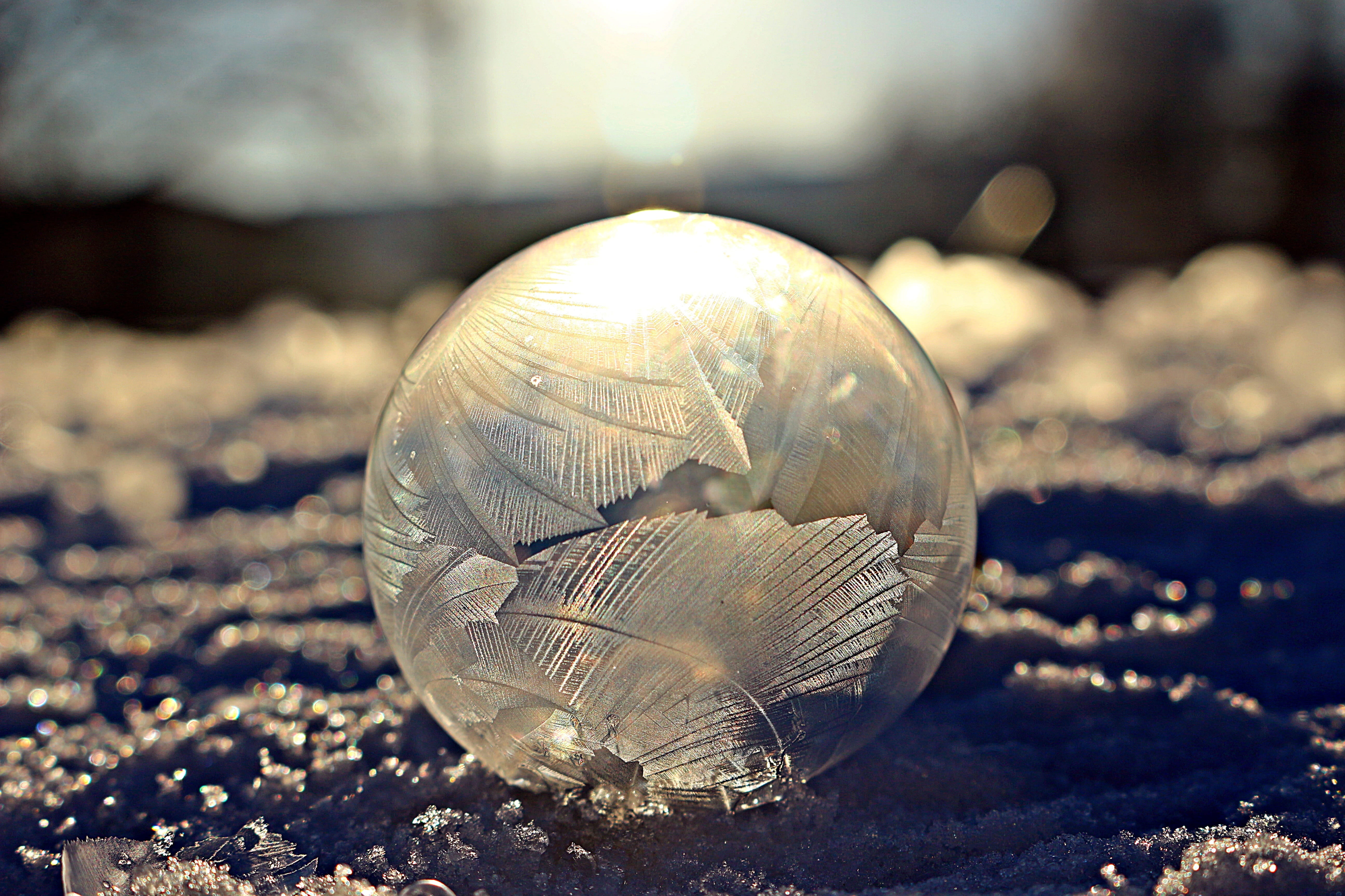focus on foreground, winter, luxury, sunlight, eiskristalle, selective focus, frosted soap bubble, single object, frost, ze, focus, no people, outdoors, HD Wallpaper