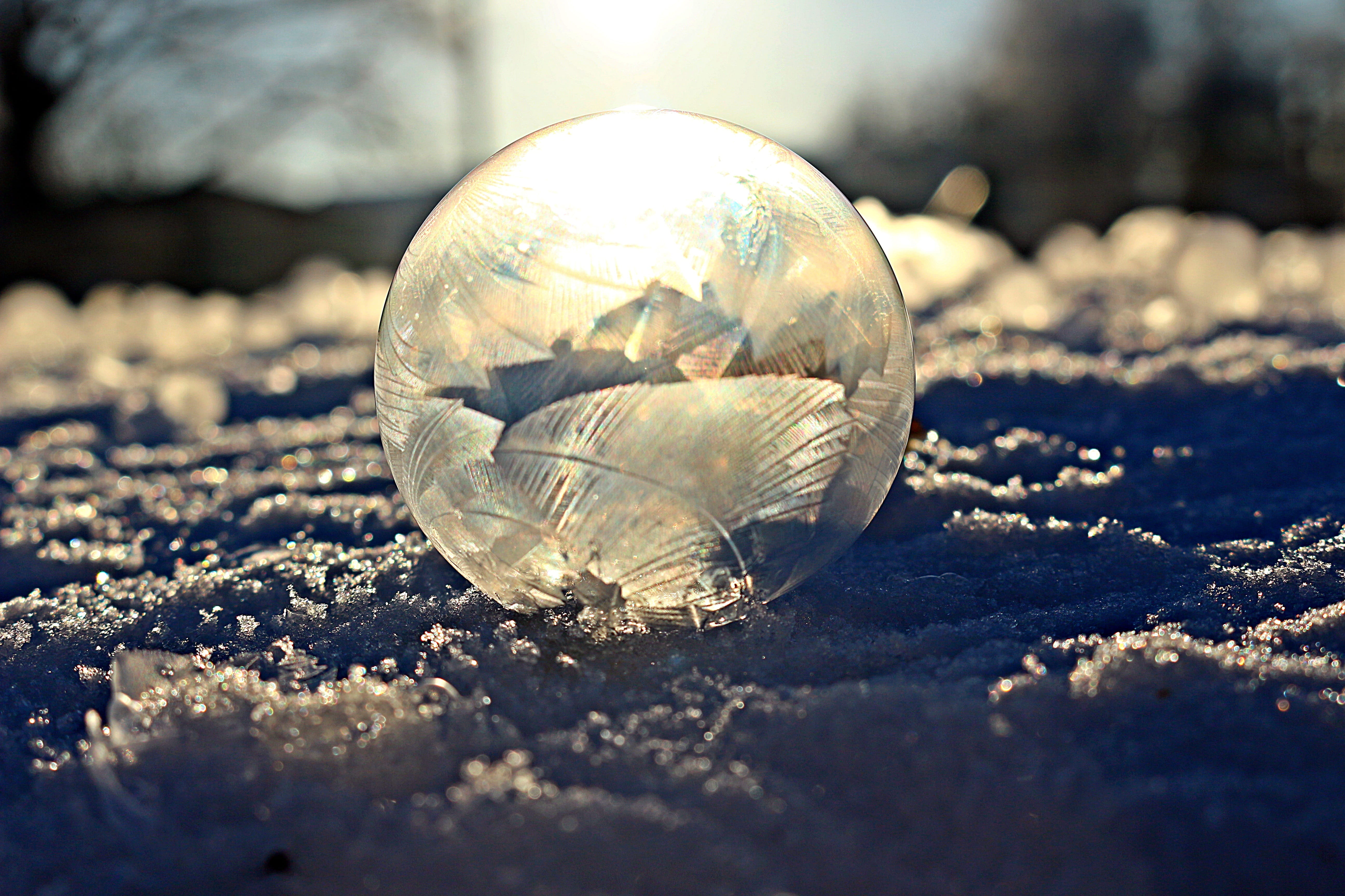Sun, transparent, beach, day, ice, 5K, shiny, crystal, eiskristalle, winter, selective focus, surface level, frozen, frost blister, reflection, no people, HD Wallpaper