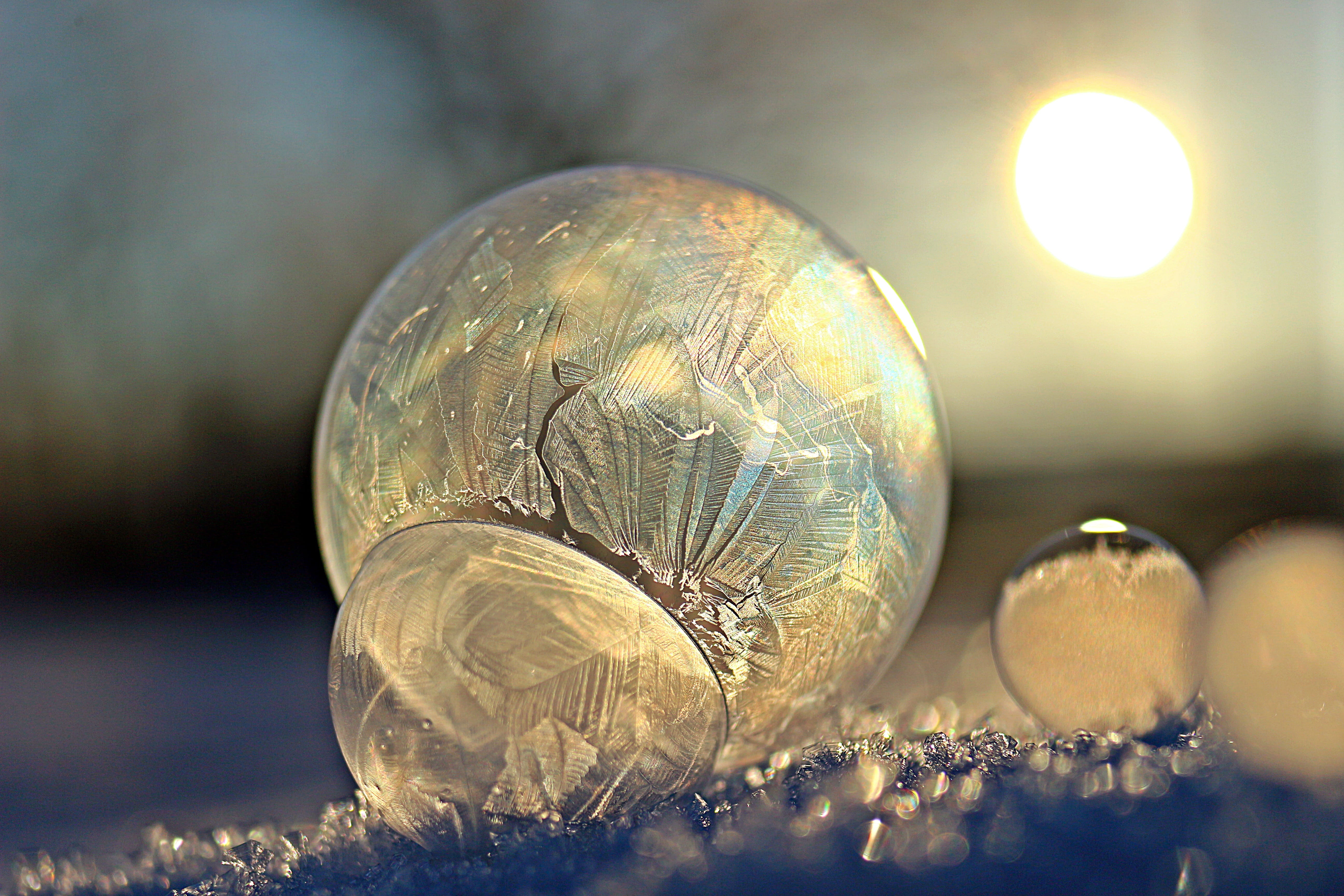 photography, rain, close-up, drops, reflection, frozen, lens flare, frost blister, selective focus, illuminated, focus, shape, bubble, no people, lighting equipment, HD Wallpaper