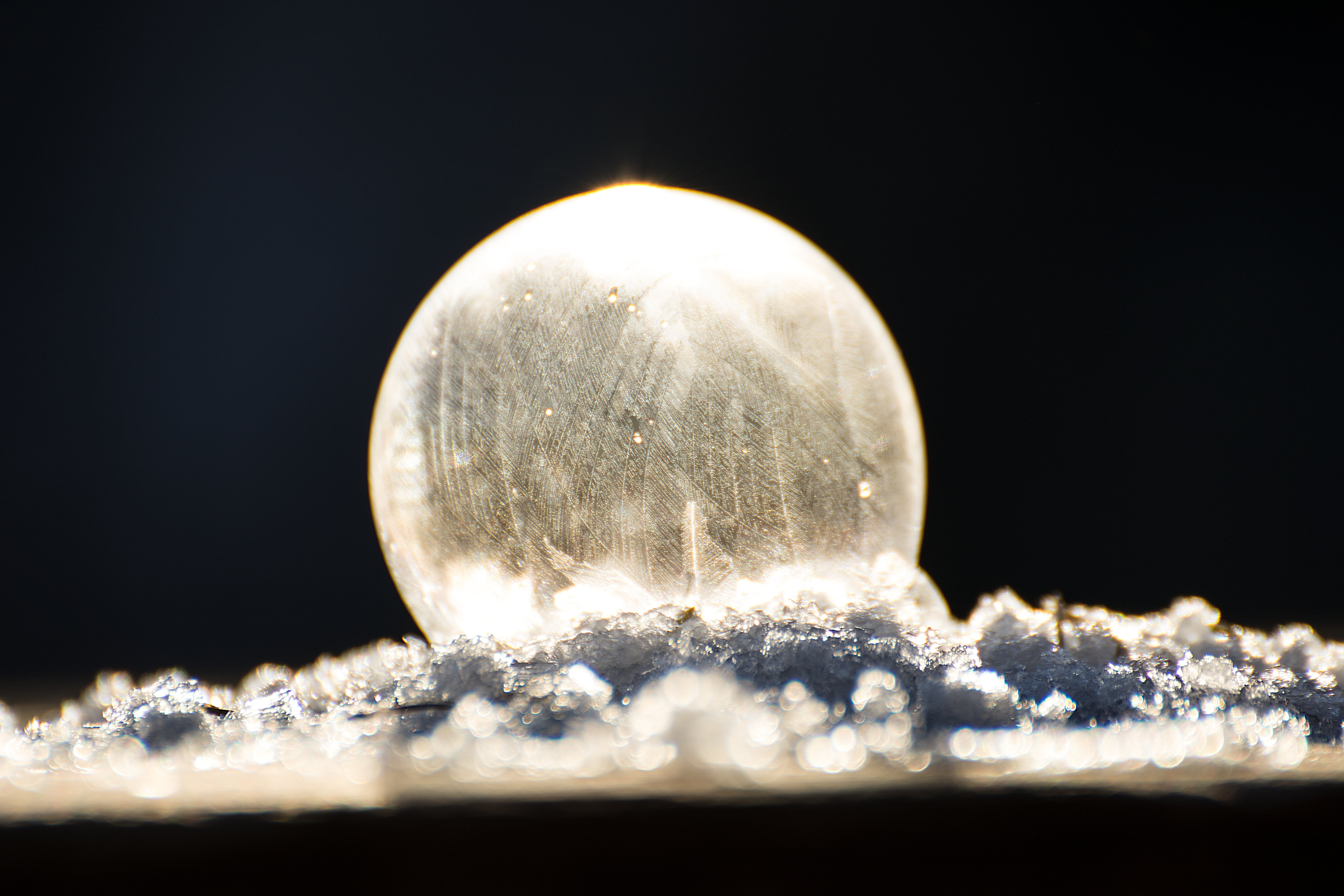 full moon, hoarfrost, frozen bubble, snow, ice, no people, shiny, nature, frosted soap bubble, bubble, ze, frost blister, structure, space, outdoors, christmas, HD Wallpaper