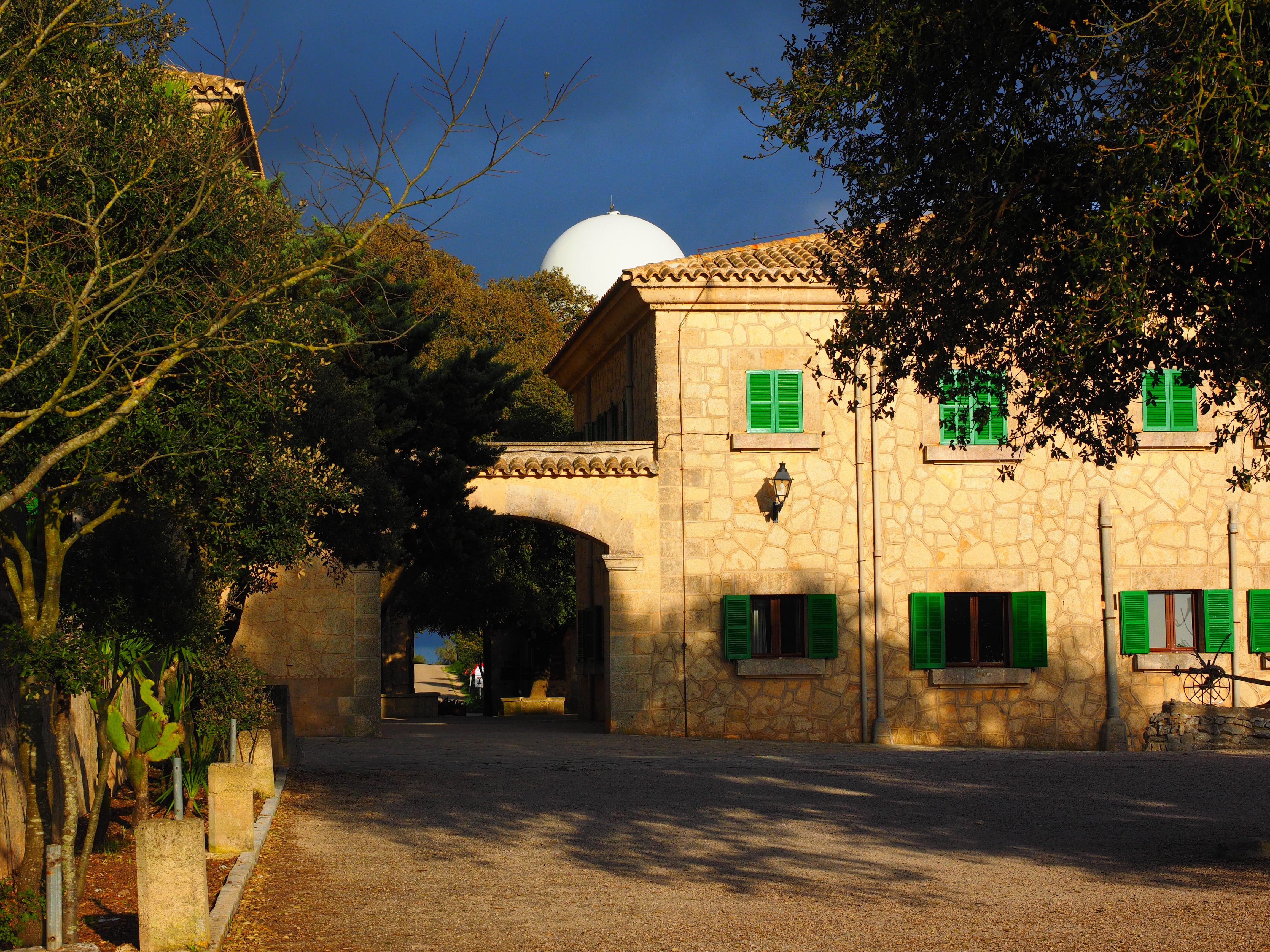 outdoors, place of pilgrimage, courtyard, day, sky, transportation, balearic islands spain, puig de randa, religion, mallorca, shadow, dome, cura, street, HD Wallpaper