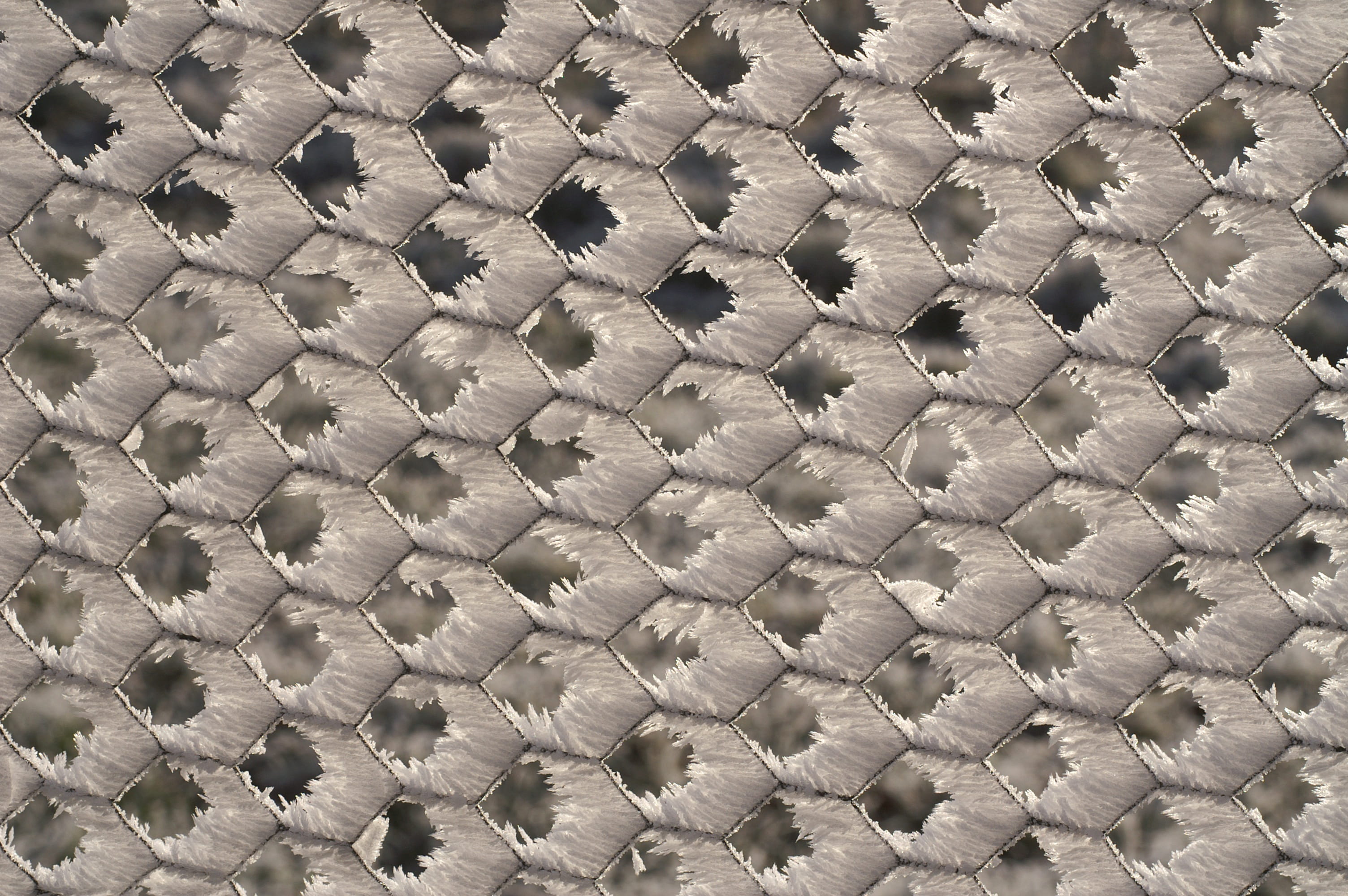 grid, fence, abstract, extreme, frozen, hanging, creative, metal, repeat, ice, decoration, seamless, ice crystals, abundance, large group of objects, HD Wallpaper