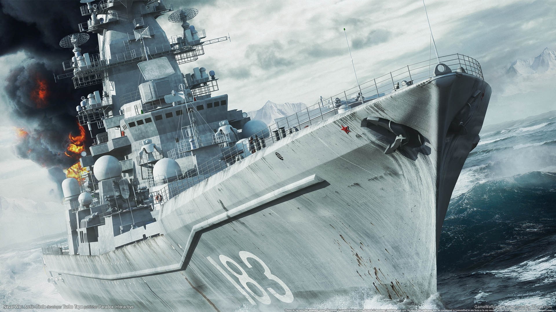 1080P, battleship, navy, war, ice, art, hd, circles, x, oceans, arctic, nature, ocean, HD Wallpaper