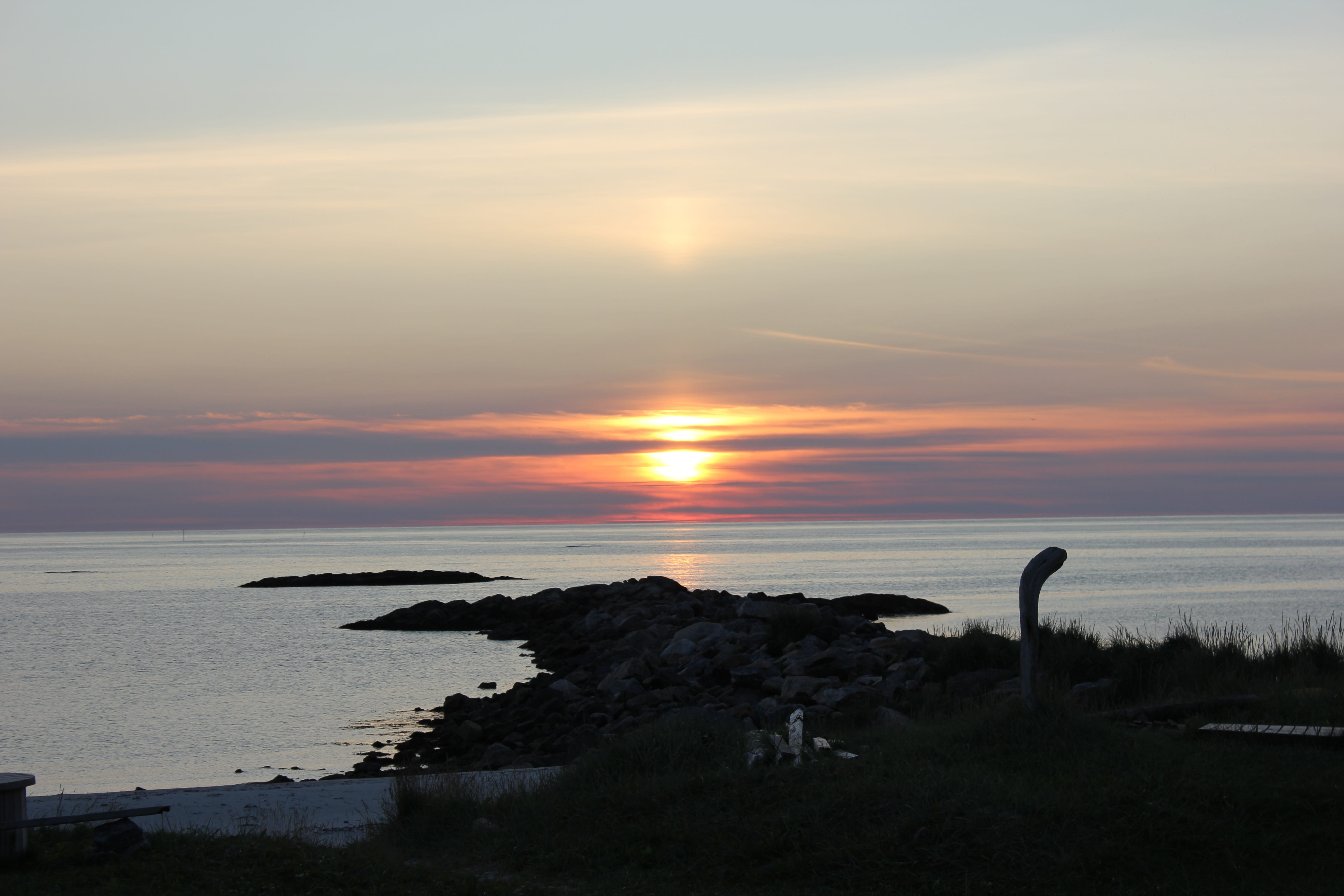 5K, norway, no people, tranquility, scenics - nature, water, silhouette, rock, beauty in nature, lofoten, sunset, beach, cloud - sky, horizon, land, nature, HD Wallpaper
