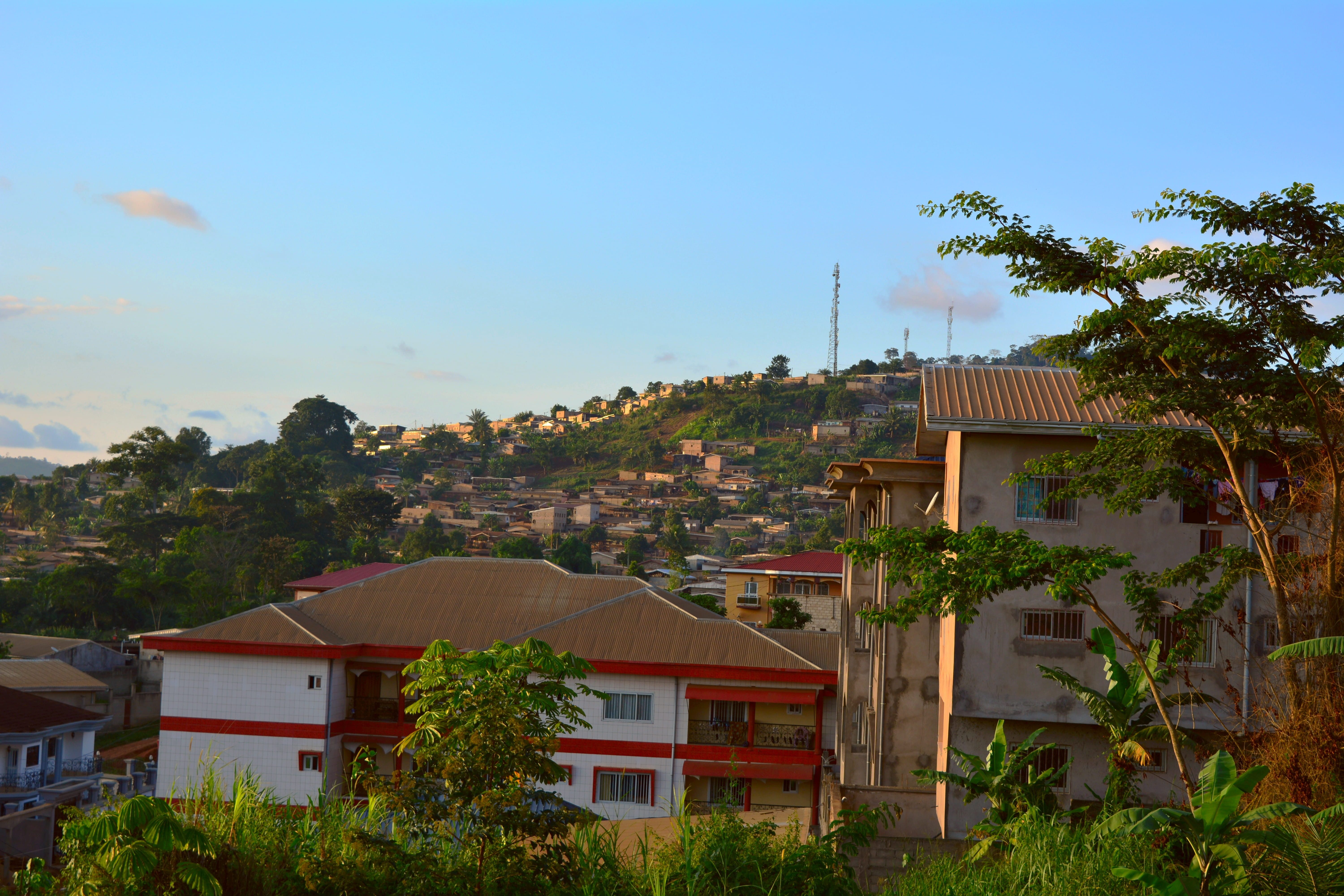 kmertour, yaounde, nikon, built structure, houses, building, nature, architecture, city, landscape, residential district, urban, mendong camp sic, cloud - sky, HD Wallpaper