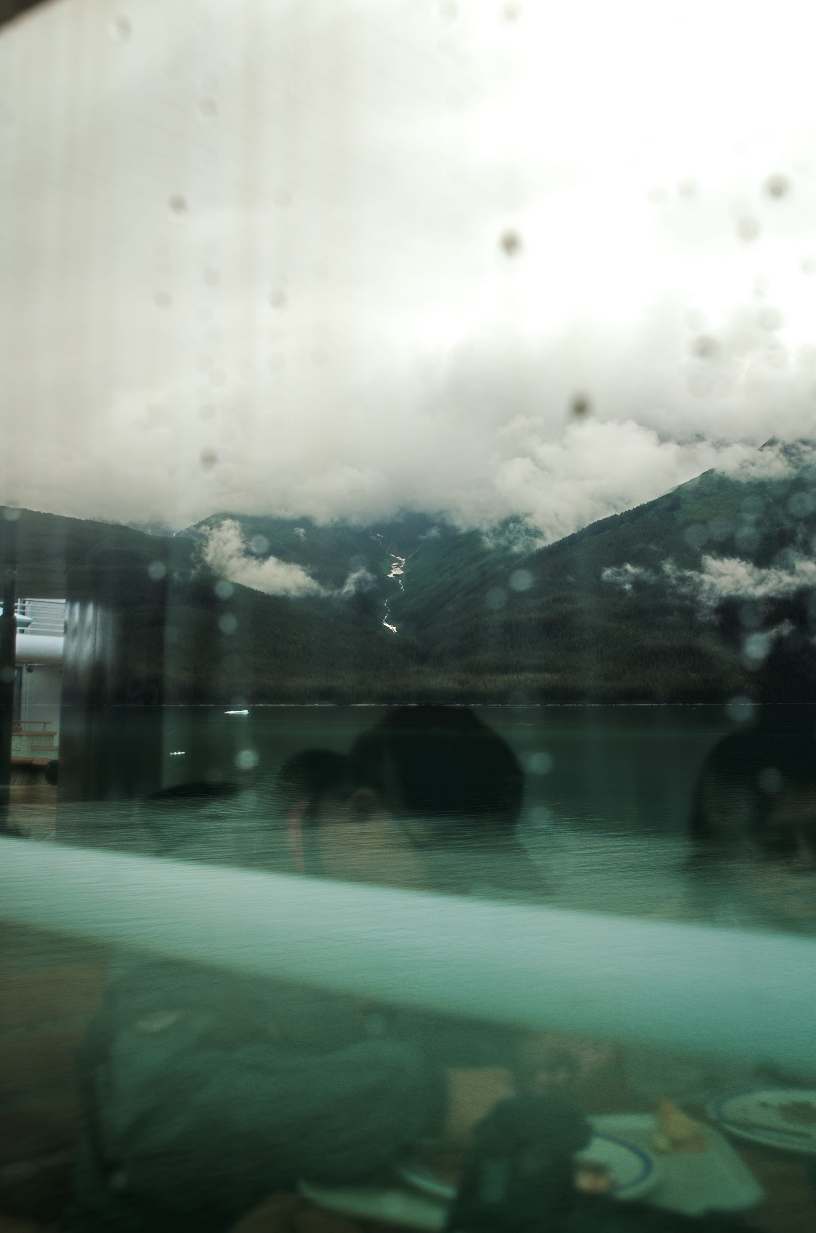 raindrops, clouds, car, trees, outdoors, inside passage, reflection, united states, water, cloud - sky, alaska, 4K, rain, tree, sky, river, glass - material, Phone HD Wallpaper