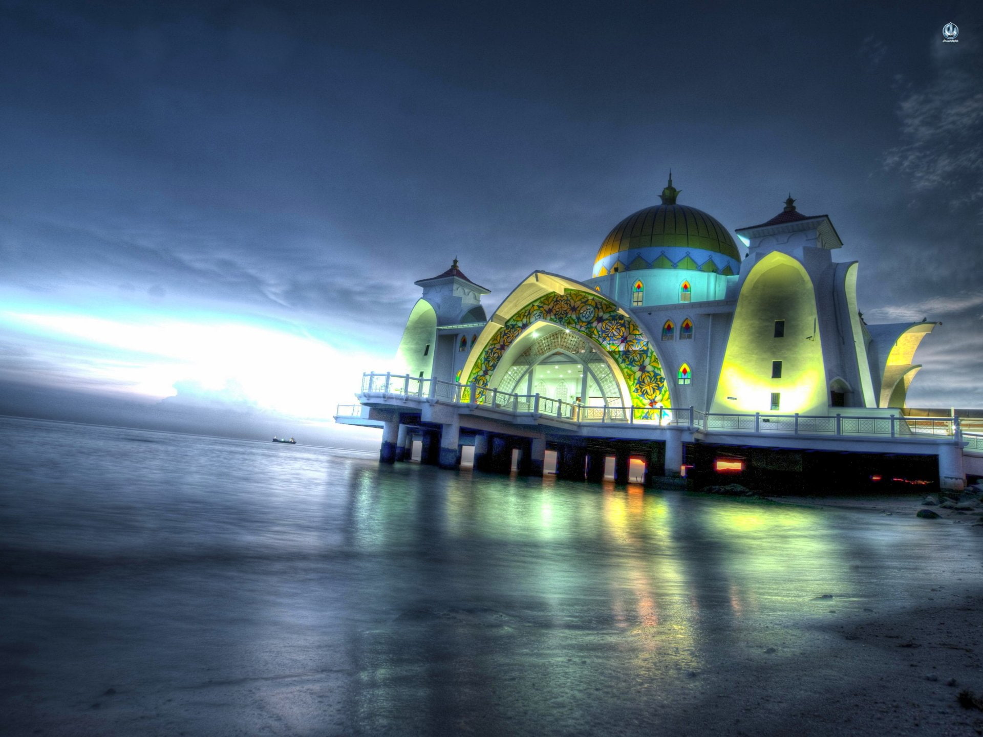 1080P, Mosques, Malacca Straits Mosque, HD Wallpaper