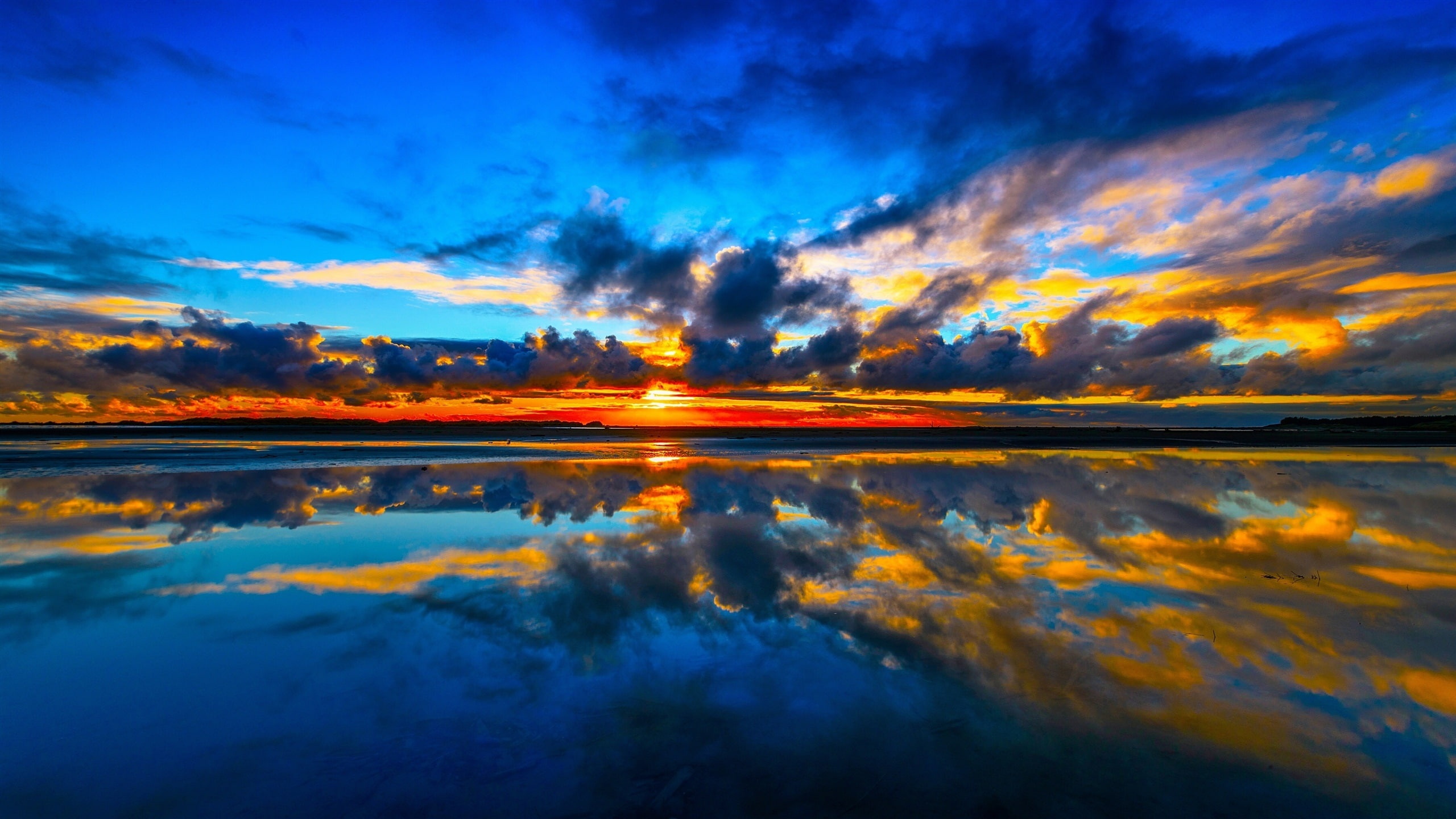 Clouds, Strait, Sea, sunrise, 2K, cook, photo, Zealand, Manakau, New, Sunset, HD Wallpaper