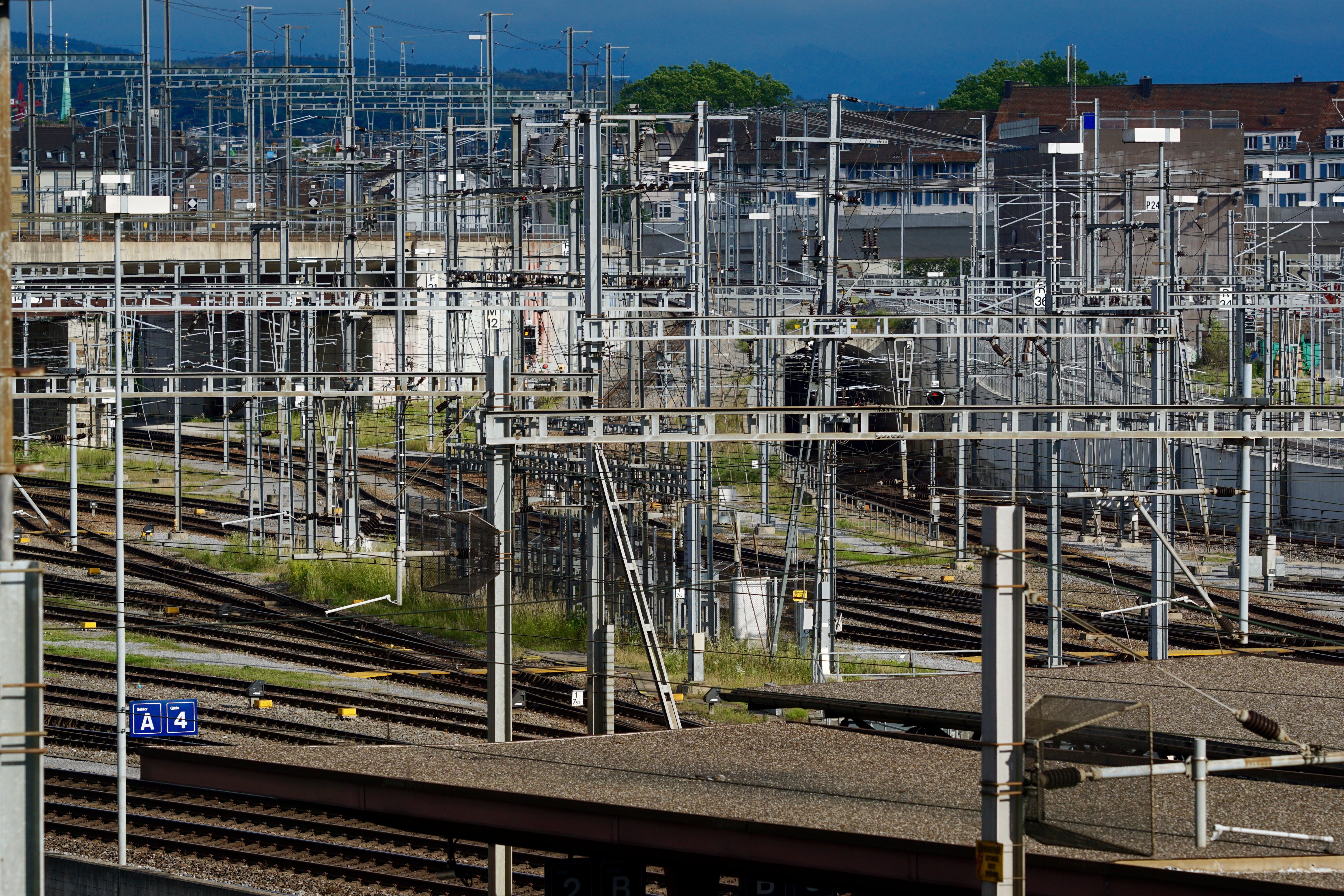 rail transportation, scaffolding, upper lines, development, day, construction industry, industry, fuel and power generation, switzerland, nature, metal, HD Wallpaper