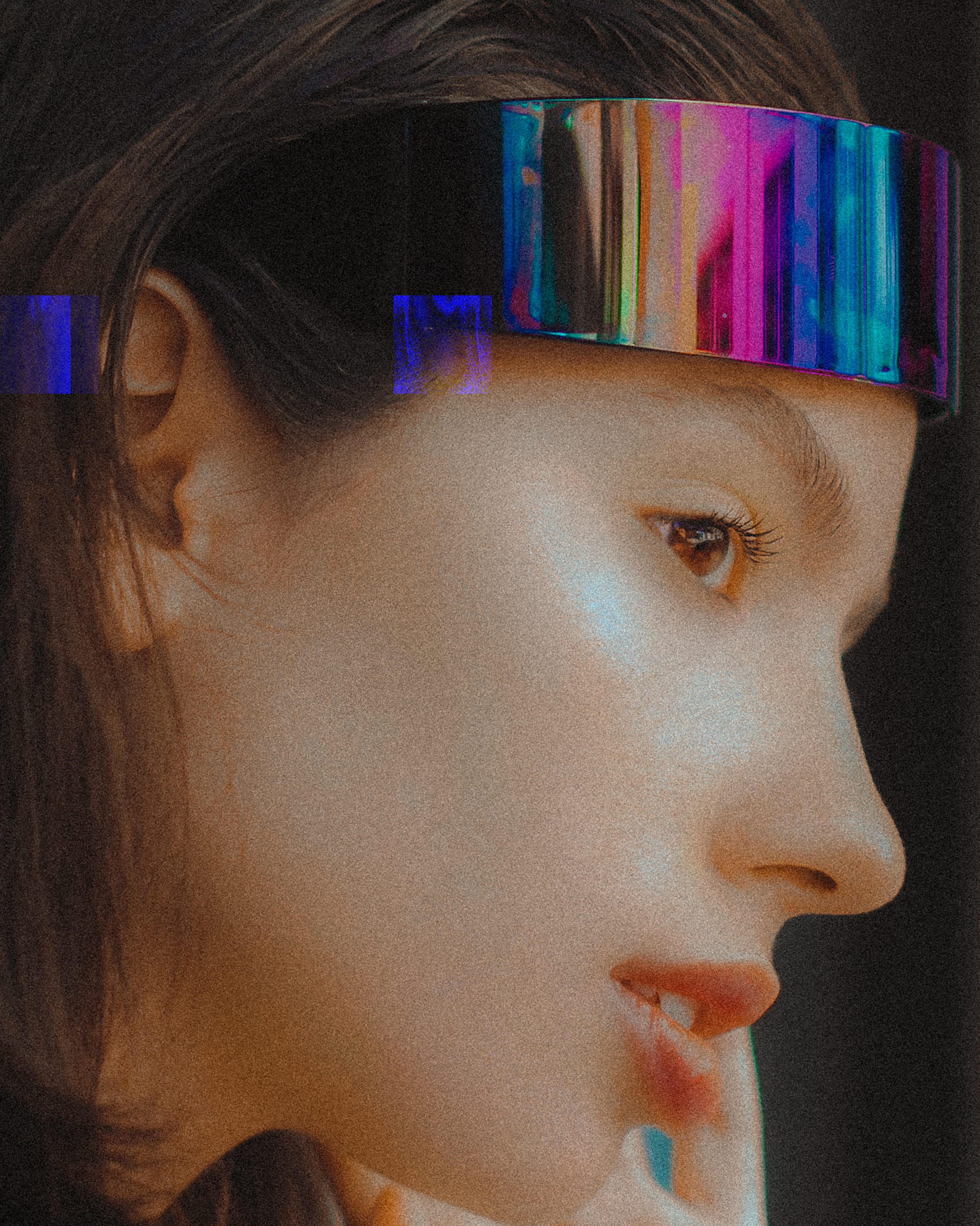 vibe, vintage, looking away, pre-adolescent child, close-up, pink, model, blue, beautiful woman, female, portrait, real people, child, upclose, looking, Phone HD Wallpaper