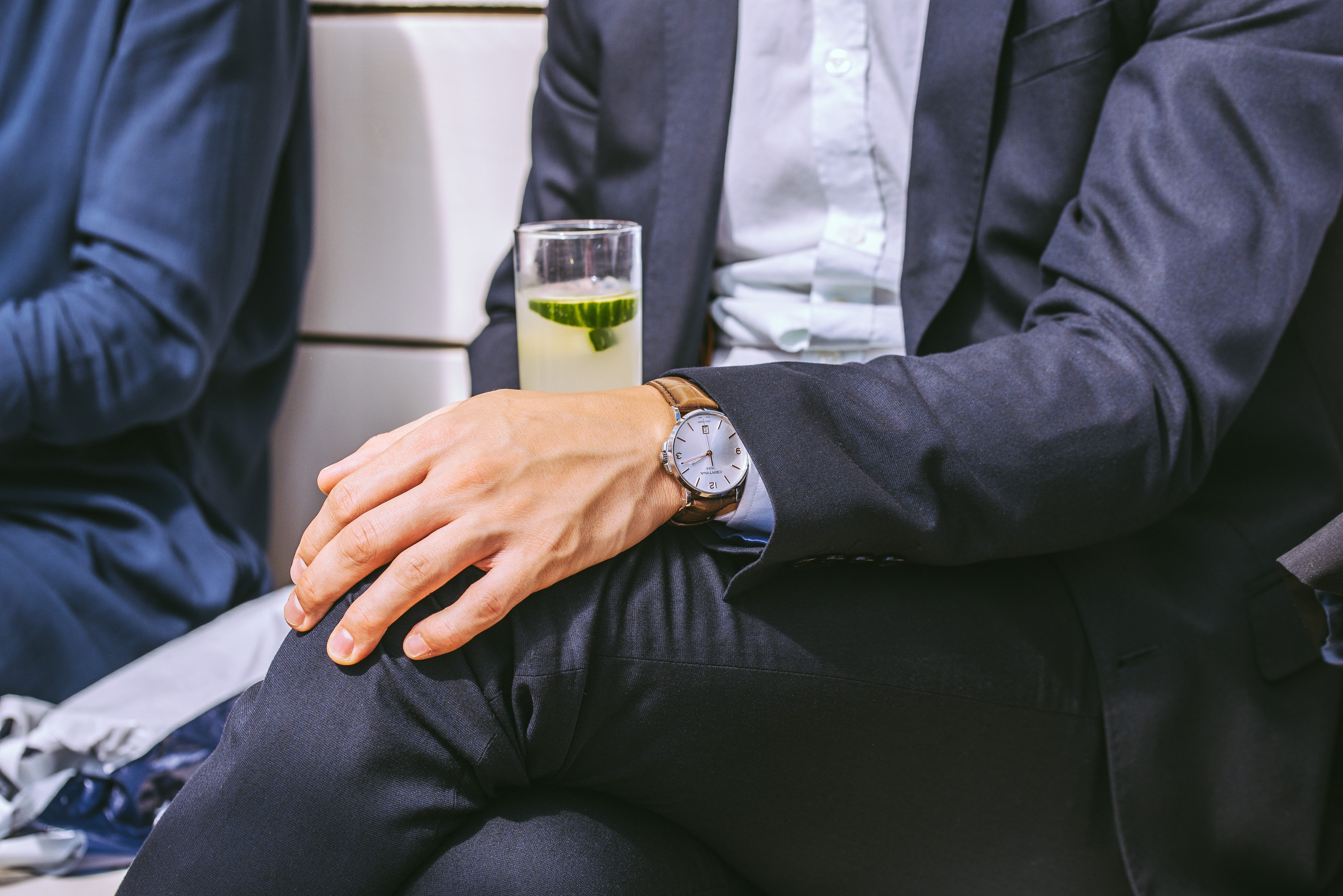 holding, suit, drinking, human hand, clear, celebration, married, gin and tonic, man, well-dressed, couple - relationship, front, two people, wedding ceremony, HD Wallpaper