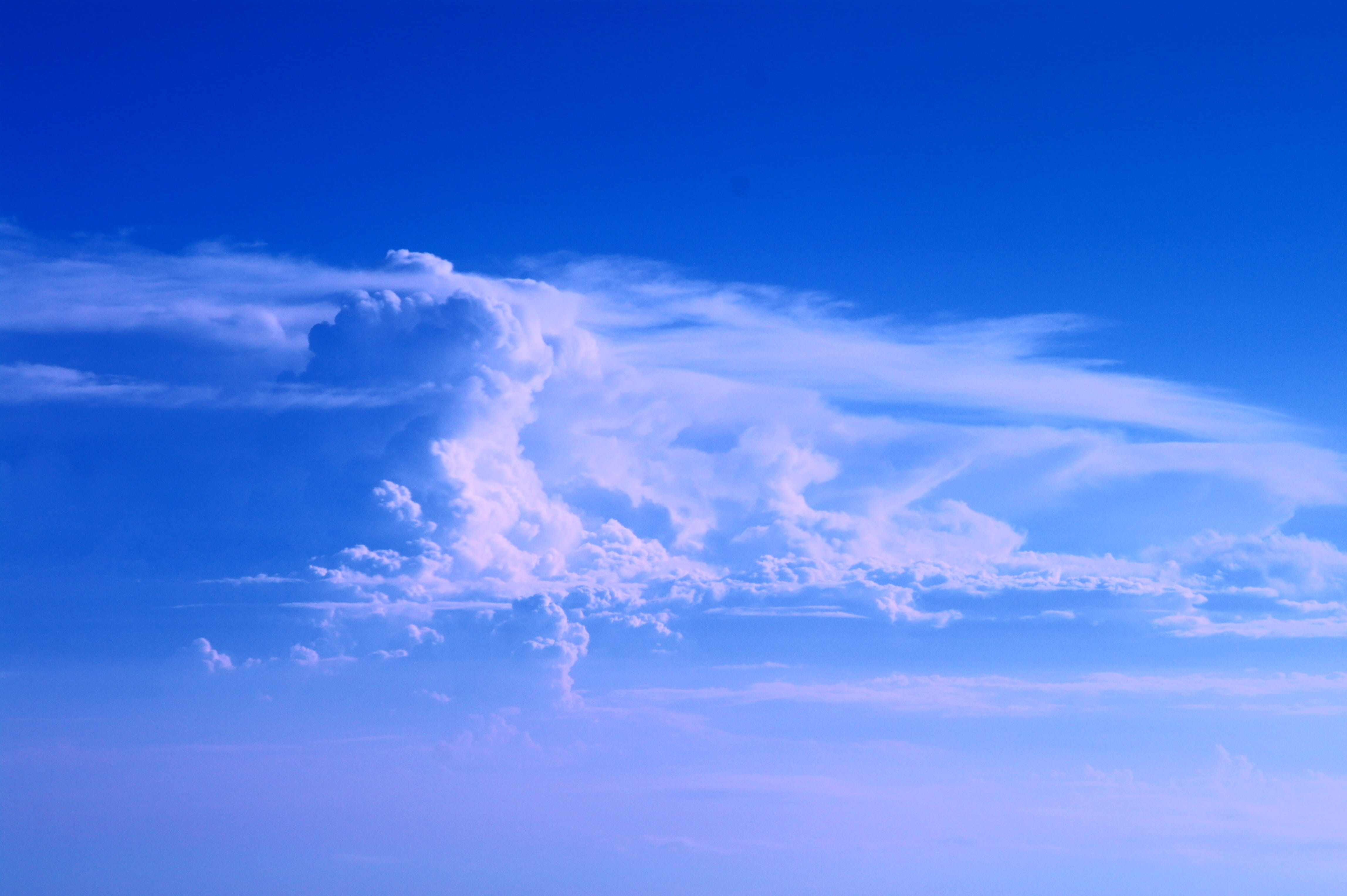 meteorology, beauty in nature, backgrounds, no people, scenics - nature, copy space, Light, light, Background, Cloud, Sky, wind, Plane, tranquility, day, HD Wallpaper