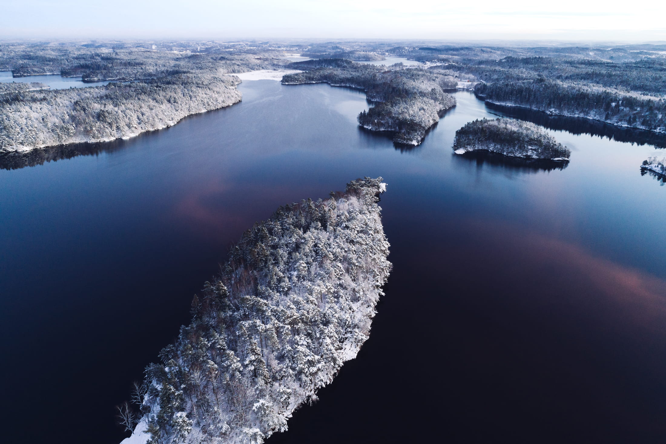 sea, day, scandinavia, high angle view, waterfront, tranquility, landscape, goplaces, scenics - nature, phantom4pro, water, dji, cold temperature, cold, HD Wallpaper