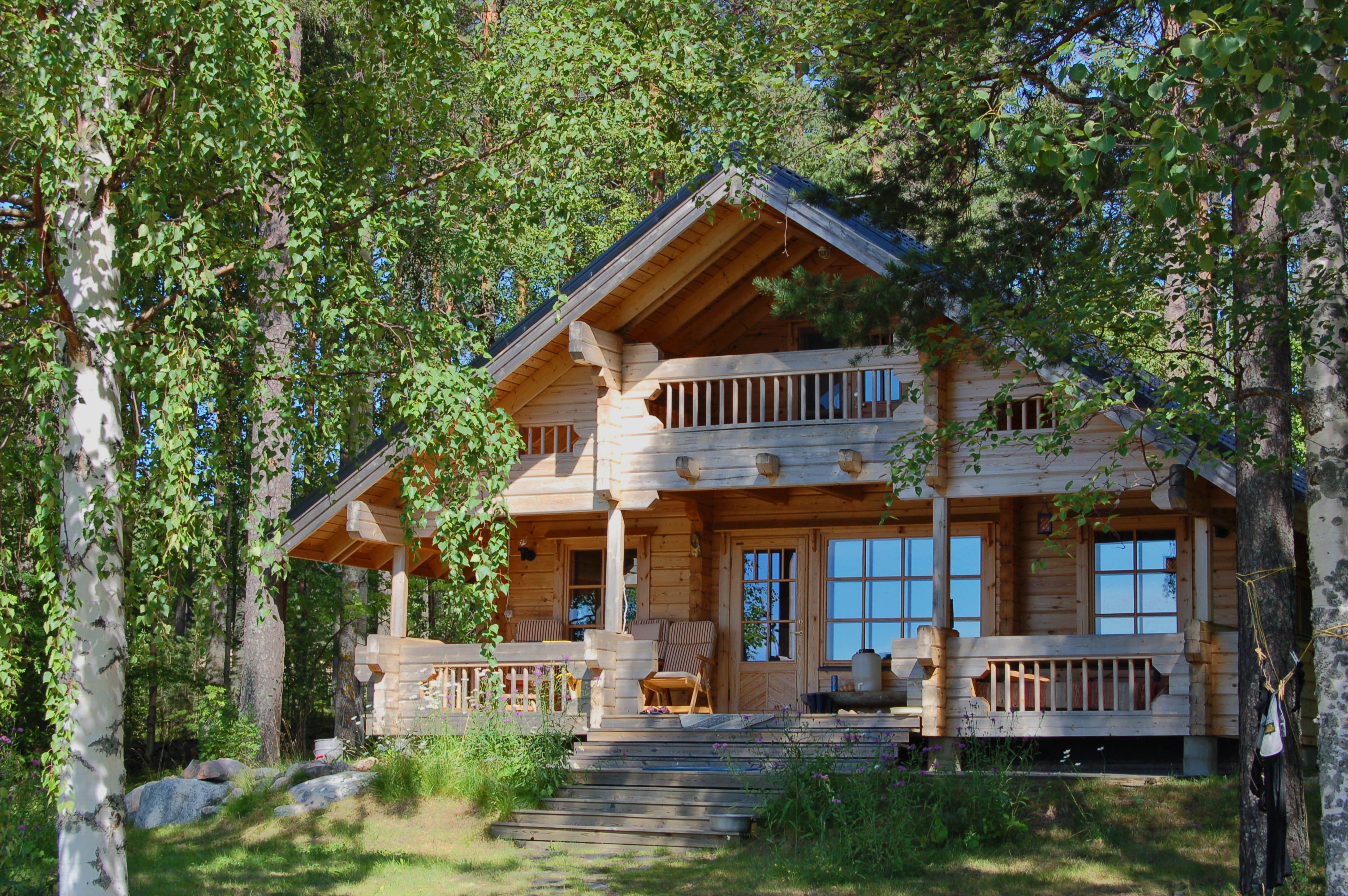 built Structure, facade, green color, forest, cottage, building Exterior, land, outdoors, architecture, uSA, cultures, 2K, cabin, residential Building, HD Wallpaper