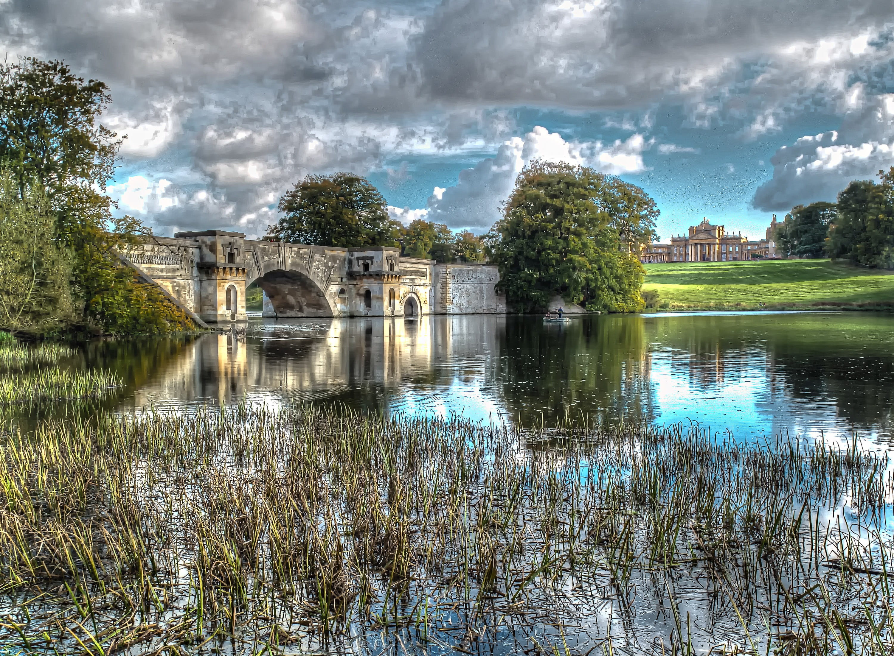 reflection, vacation, landscape, Uk, connection, no people, arch bridge, nature, building exterior, outdoors, arch, travel, tourist, lake, outdoor, english, HD Wallpaper