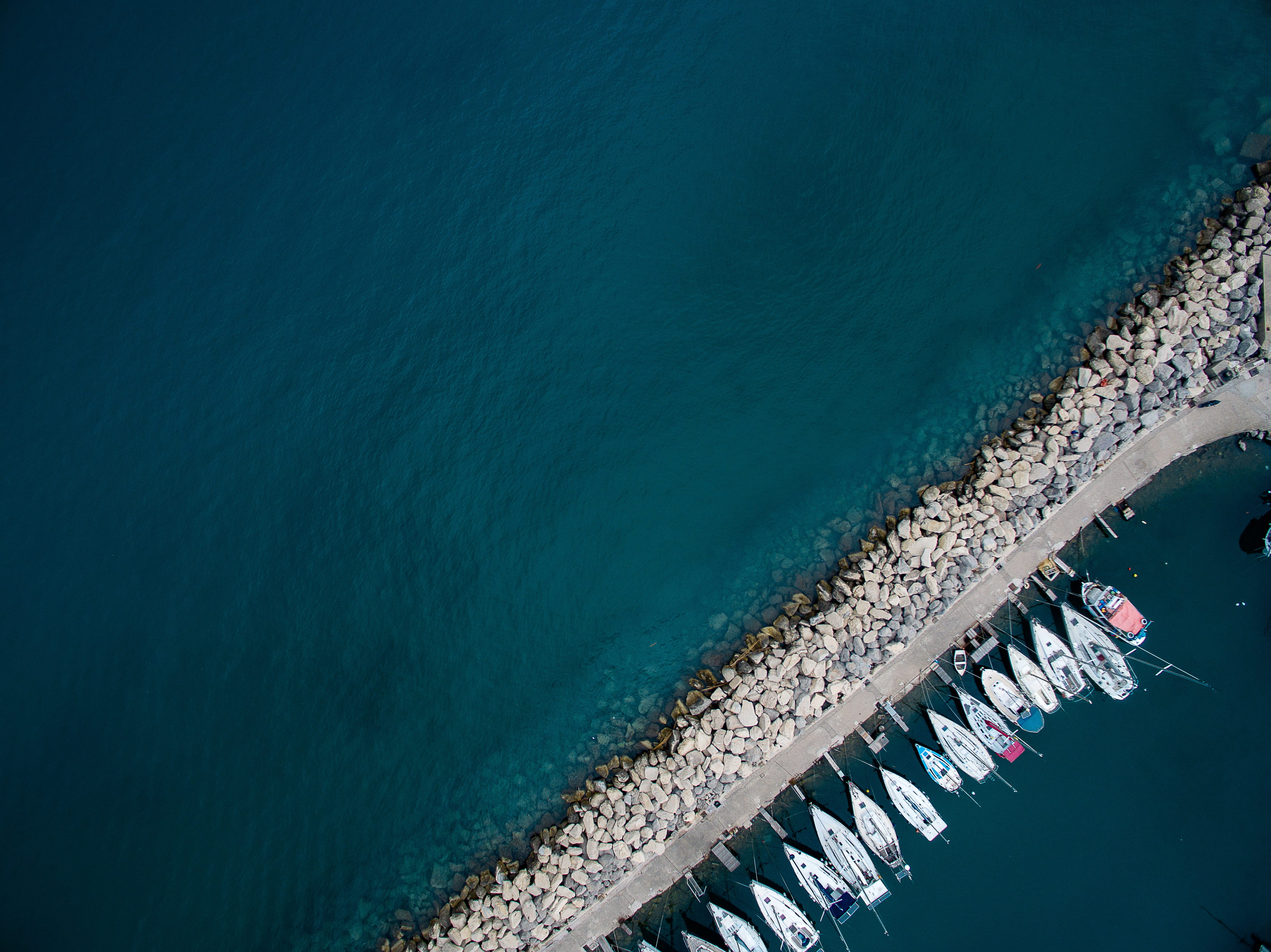 harbour, photo, water, sea, view, land, photography, no people, scenery, built structure, travel destinations, above, pier, dock, transport, nature, sport, HD Wallpaper