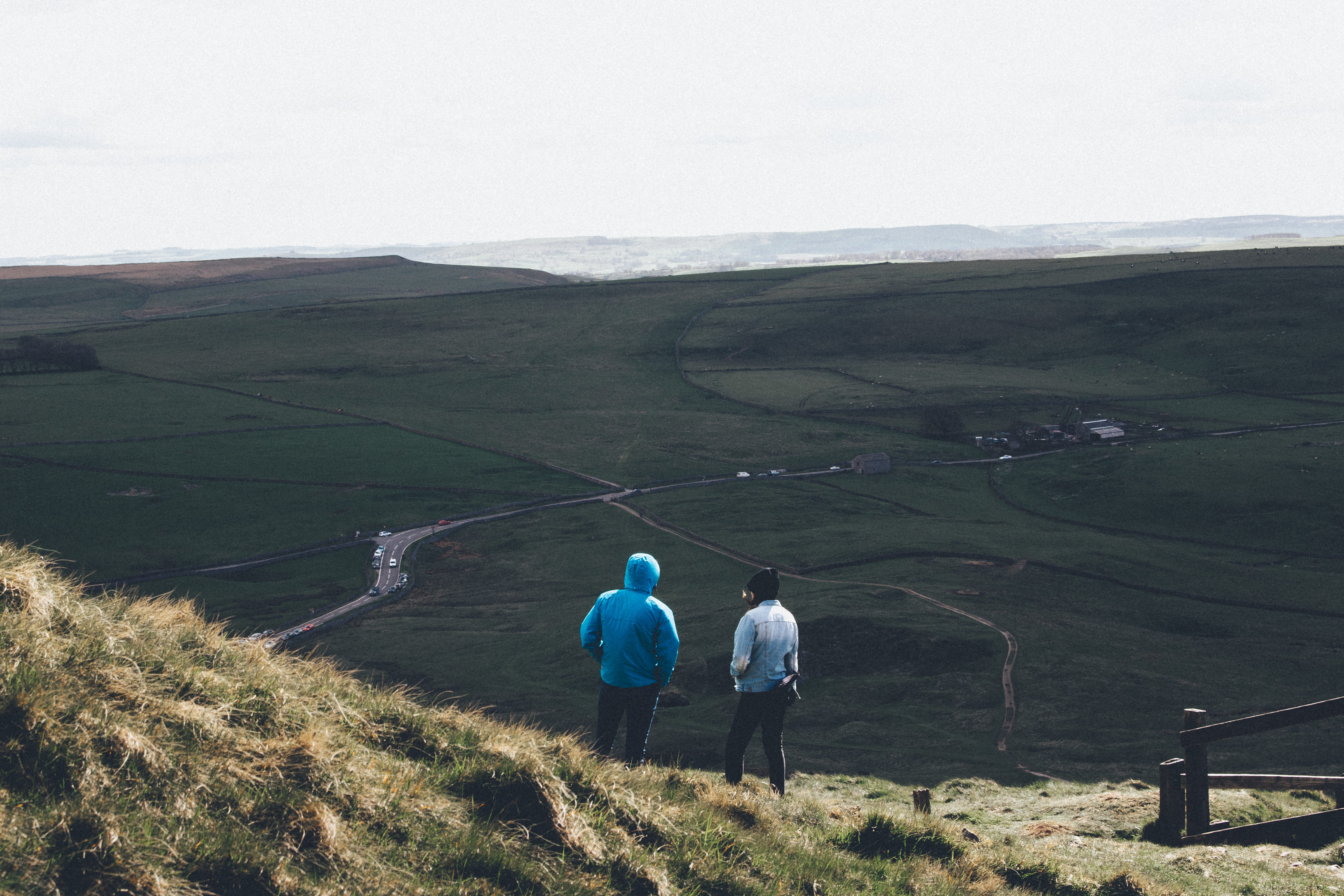 explore, outdoors, two people, scenics - nature, mam tor, land, fields, humans, day, environment, real people, nature, peakdistrict, non-urban scene, 5K, HD Wallpaper