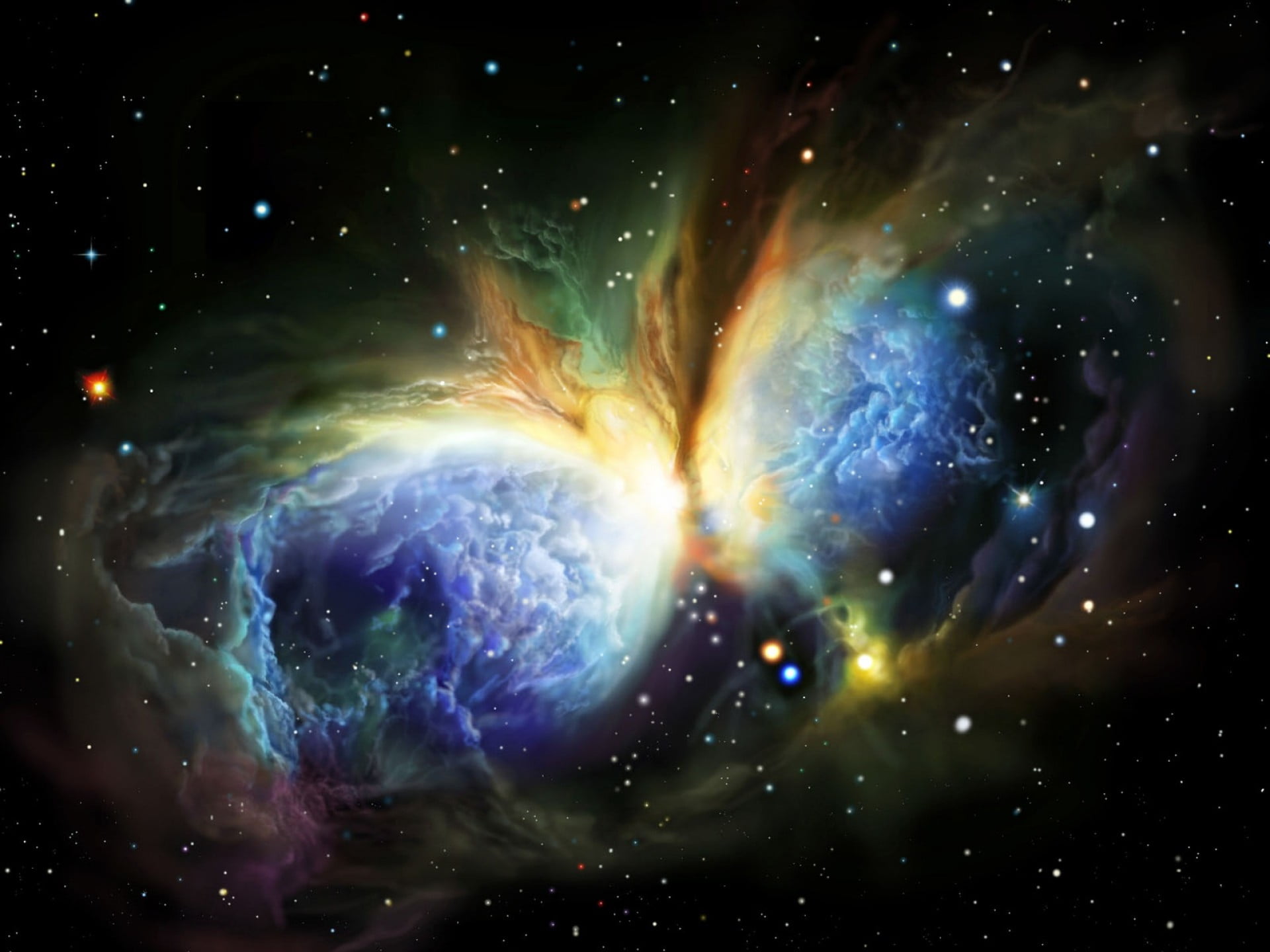 supernova, galaxy, surreal, illuminated, futuristic, outdoors, backgrounds, color, no people, imagination, light, space, nebula, cloud - Sky, abstract, HD Wallpaper