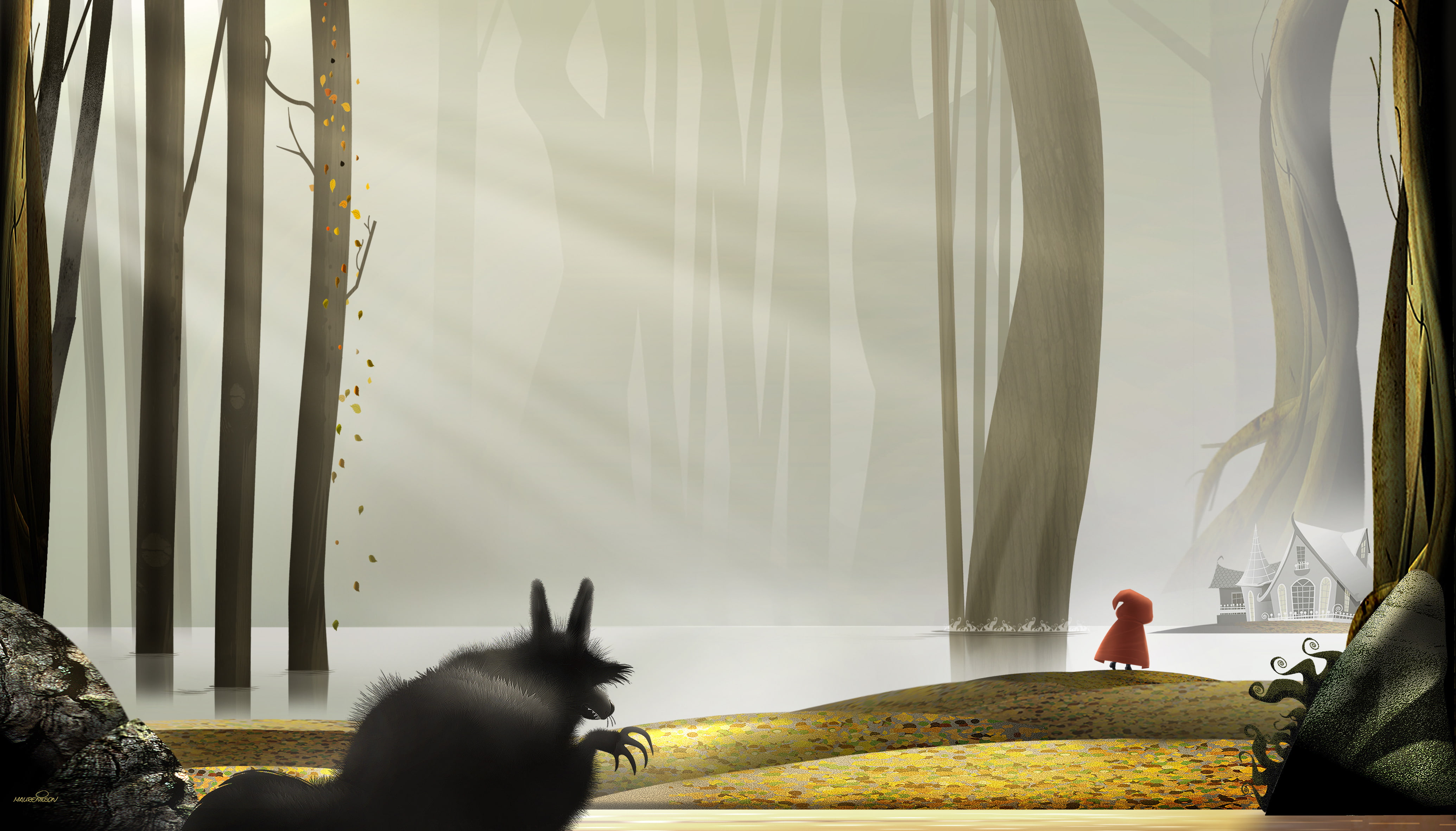 by marchine, red, little red riding hood, curtain, animal, feline, animal wildlife, pets, riding, day, tale, vertebrate, one animal, mammal, window, domestic animals, HD Wallpaper