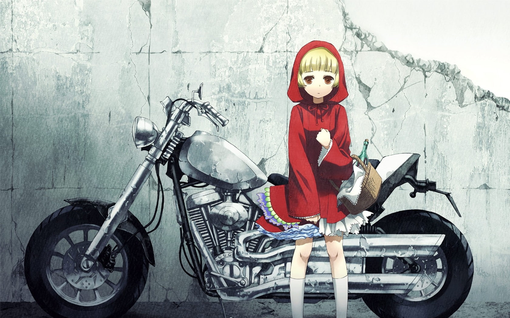 X Anime Girls Art Hood Girls Red 720P Hot Riding Little 