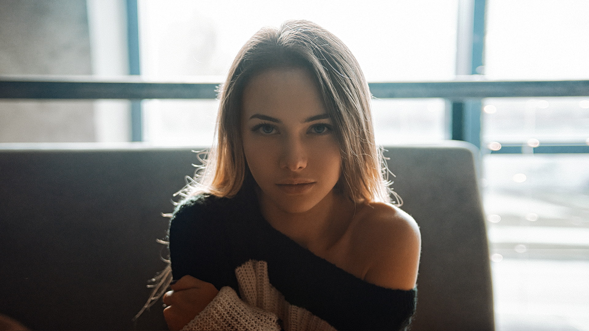 portrait, blue eyes, blonde, women, 1080P, face, Andrew Erm, HD Wallpaper