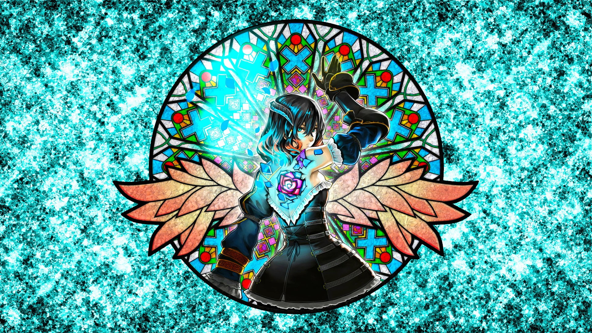 pattern, outdoors, day, butterfly - insect, design, spirituality, 1080P, representation, built structure, ornate, animal representation, no people, bloodstained ritual of the night miriam bloodstained video games video game girls stained glass, HD Wallpaper