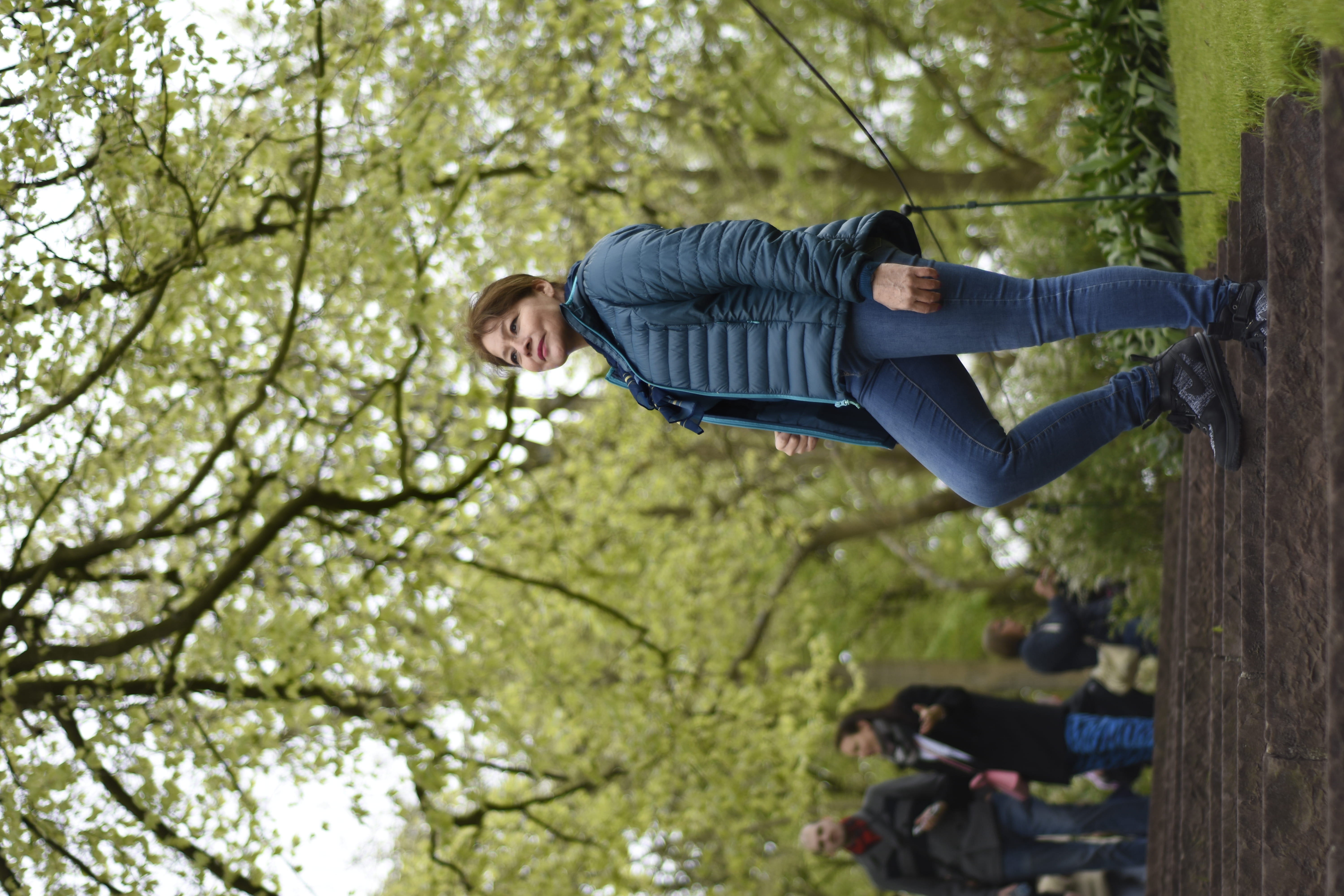 leisure activity, lisse, people, focus on foreground, forest, netherlands, men, 5K, women, outdoors, full length, day, nature, lifestyles, keukenhof, mid-air, HD Wallpaper