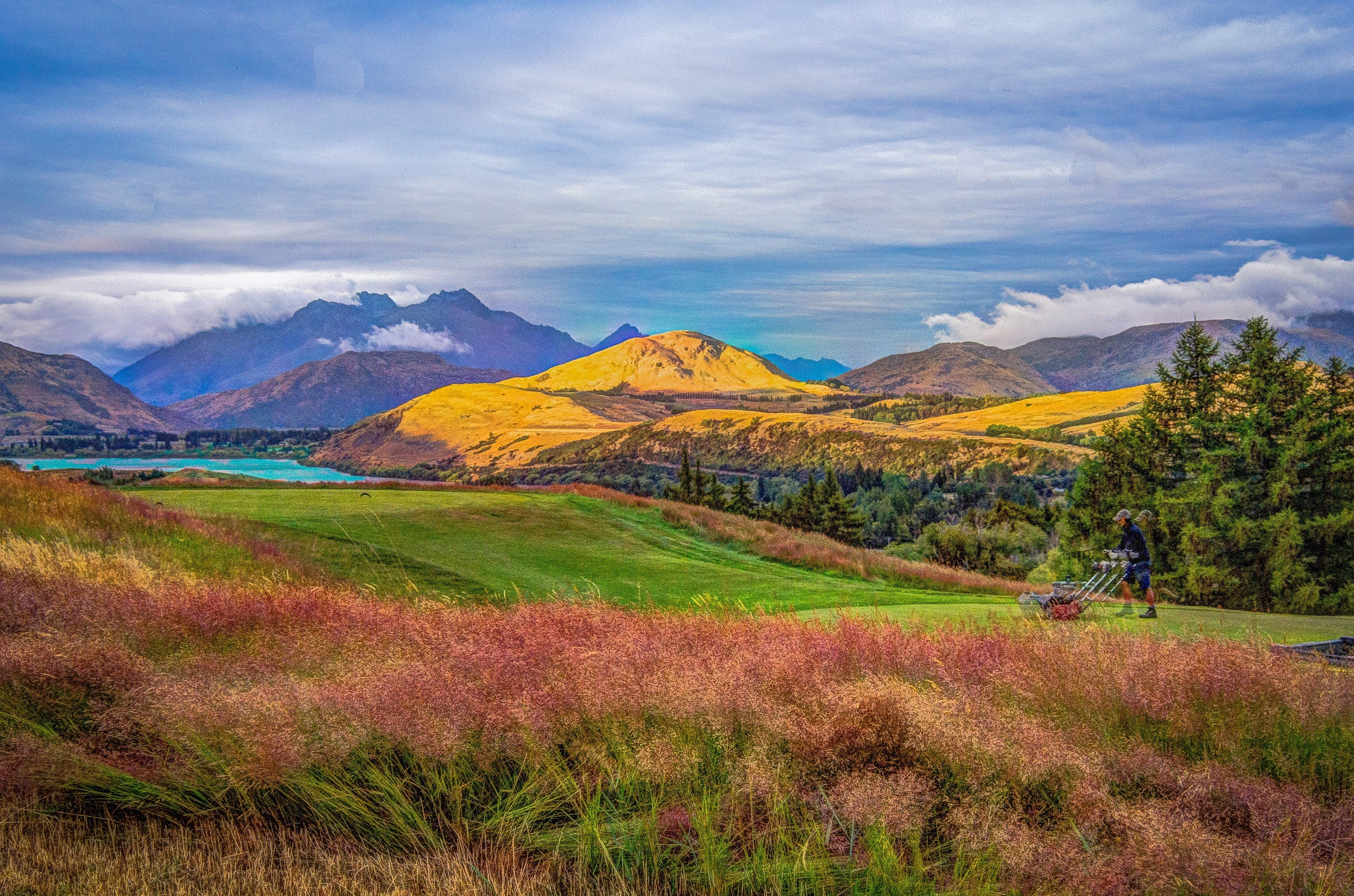 scenic, tranquil, cloud - sky, plant, 2K, land, landscape, natural, idyllic, new zealand, no people, tranquil scene, hdr, mountains, mountain, scenics - nature, HD Wallpaper