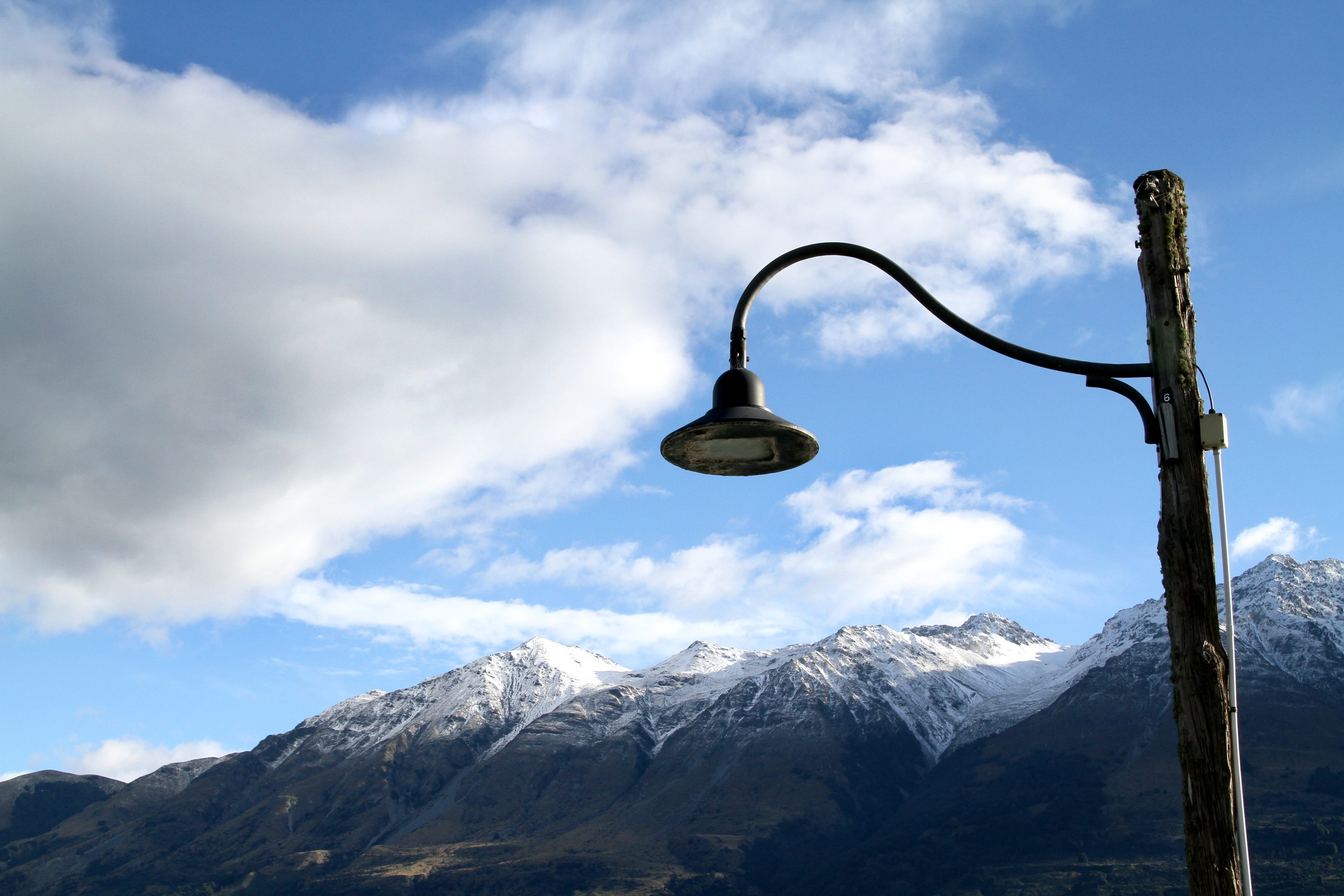 no people, cold temperature, clouds, outdoors, tranquil scene, cloud - sky, new zealand, landscape, snow, snowcapped mountain, tranquility, day, lighting equipment, HD Wallpaper