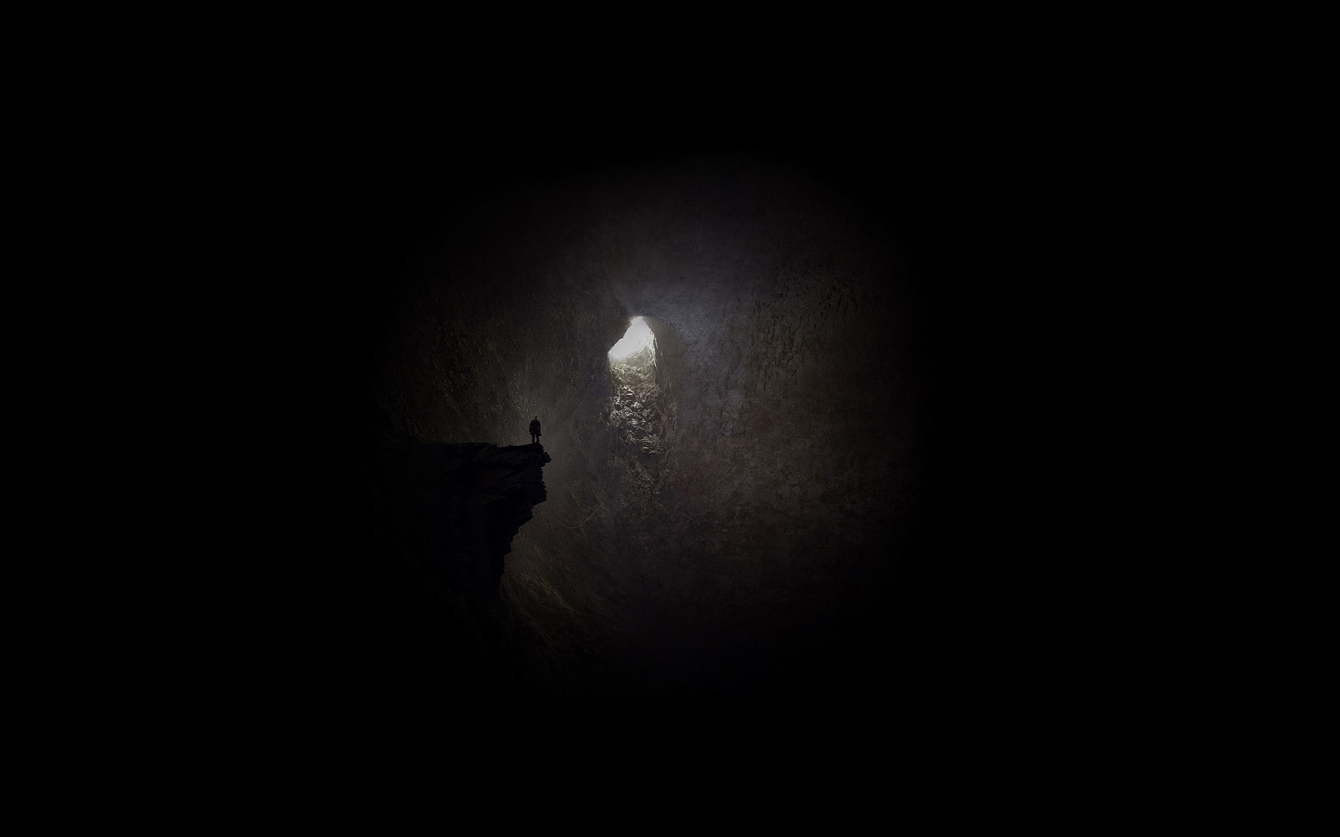 mystery, copy space, black background, one animal, dark, spelunking, moonlight, animal themes, nature, outdoors, night, cave, moon, animals in the wild, HD Wallpaper