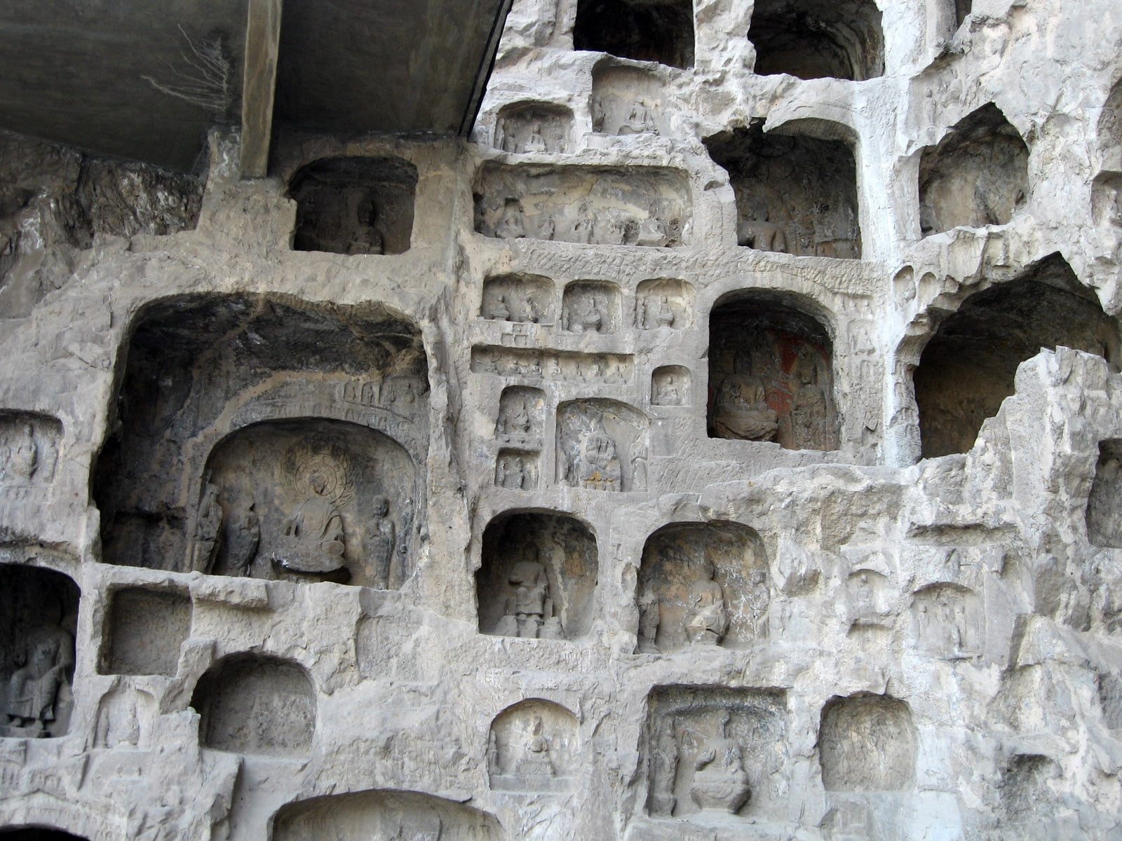 building, ruined, wall, old Ruin, gray, day, history, longman grottoes, sculpture, place of worship, stone, travel destinations, cave, the Past, coliseum, HD Wallpaper