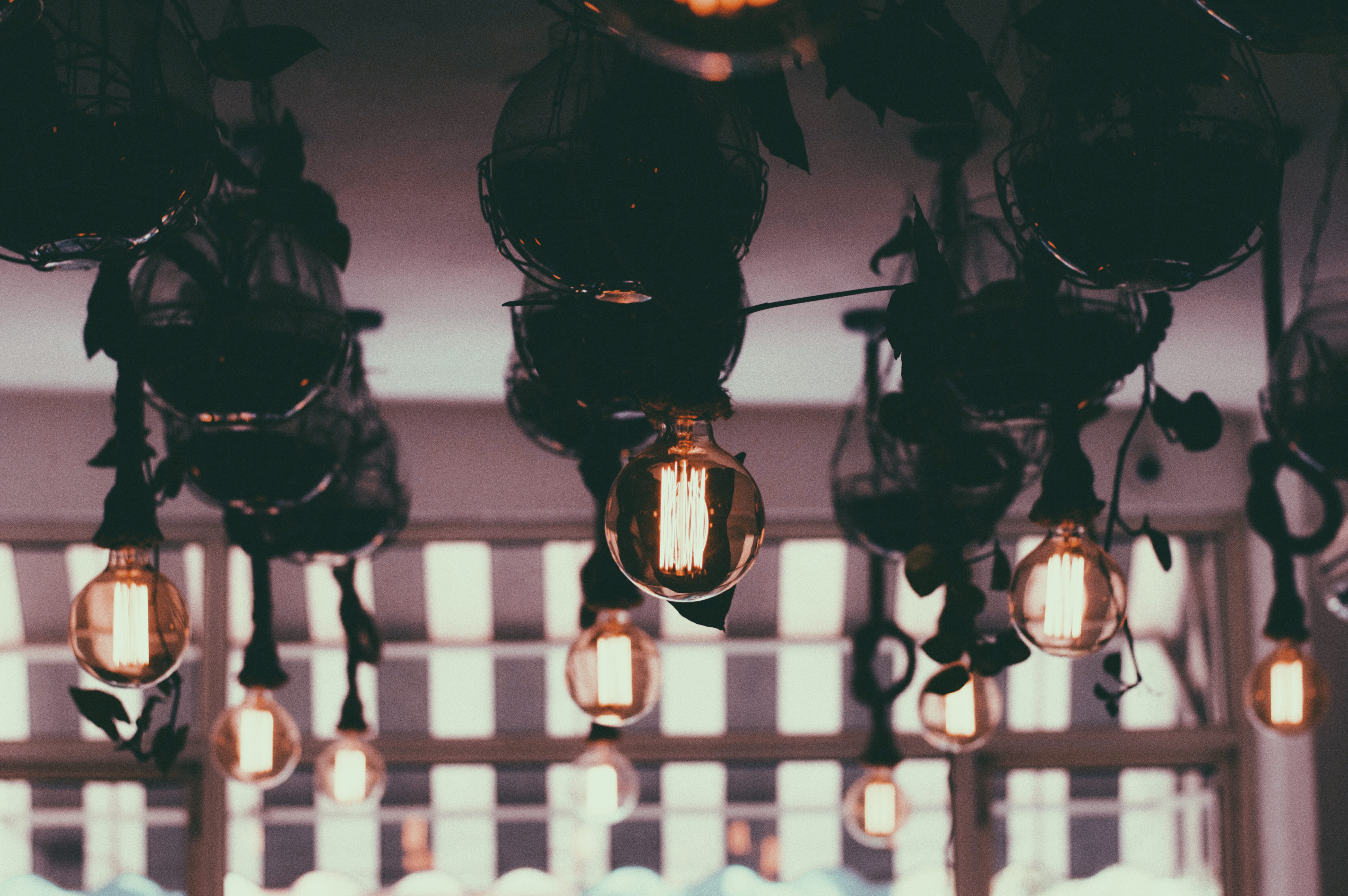 lighting, glow, lighting equipment, bulb, Light, filament, transparent, lot, lamp, technology, lighted, in a row, glass - material, ceiling, light bulb, HD Wallpaper