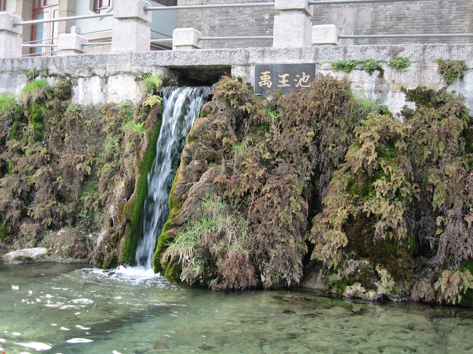 leafed, bridge, waterfront, flowing, water, rock formation, nature, green Color, famous Place, rock - object, cave, architecture, tree, motion, plant, 720P, HD Wallpaper