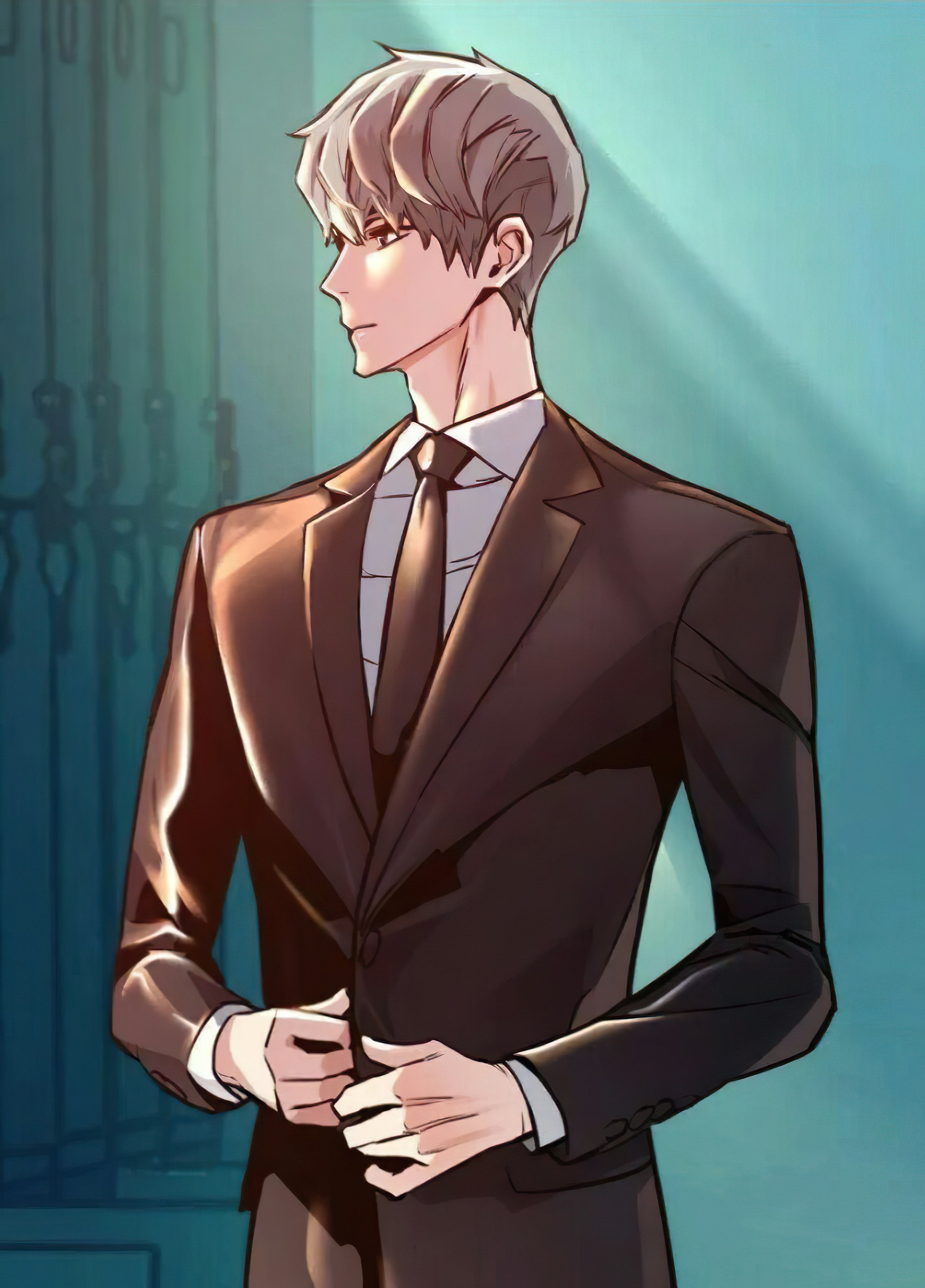 manhwa, suits, 4K, Phone HD Wallpaper