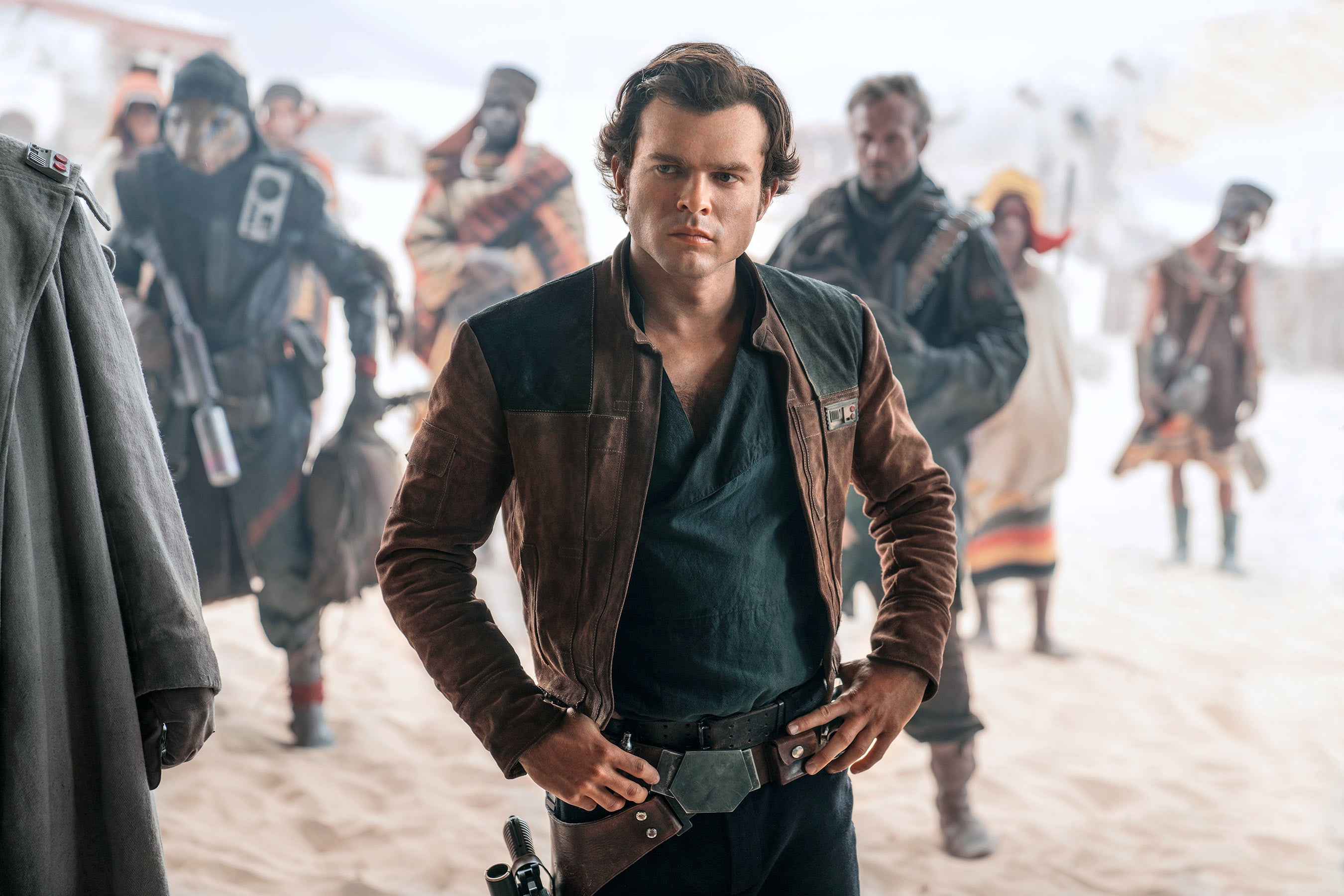 people, casual clothing, jacket, men, leather jacket, real people, hd, day, looking at camera, front view, portrait, focus on foreground, standing, alden ehrenreich, HD Wallpaper