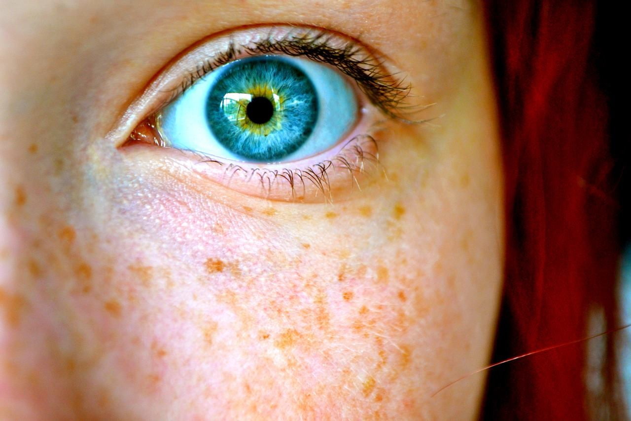 closeup, eyes, redhead, blue eyes, 720P, women, freckles, HD Wallpaper