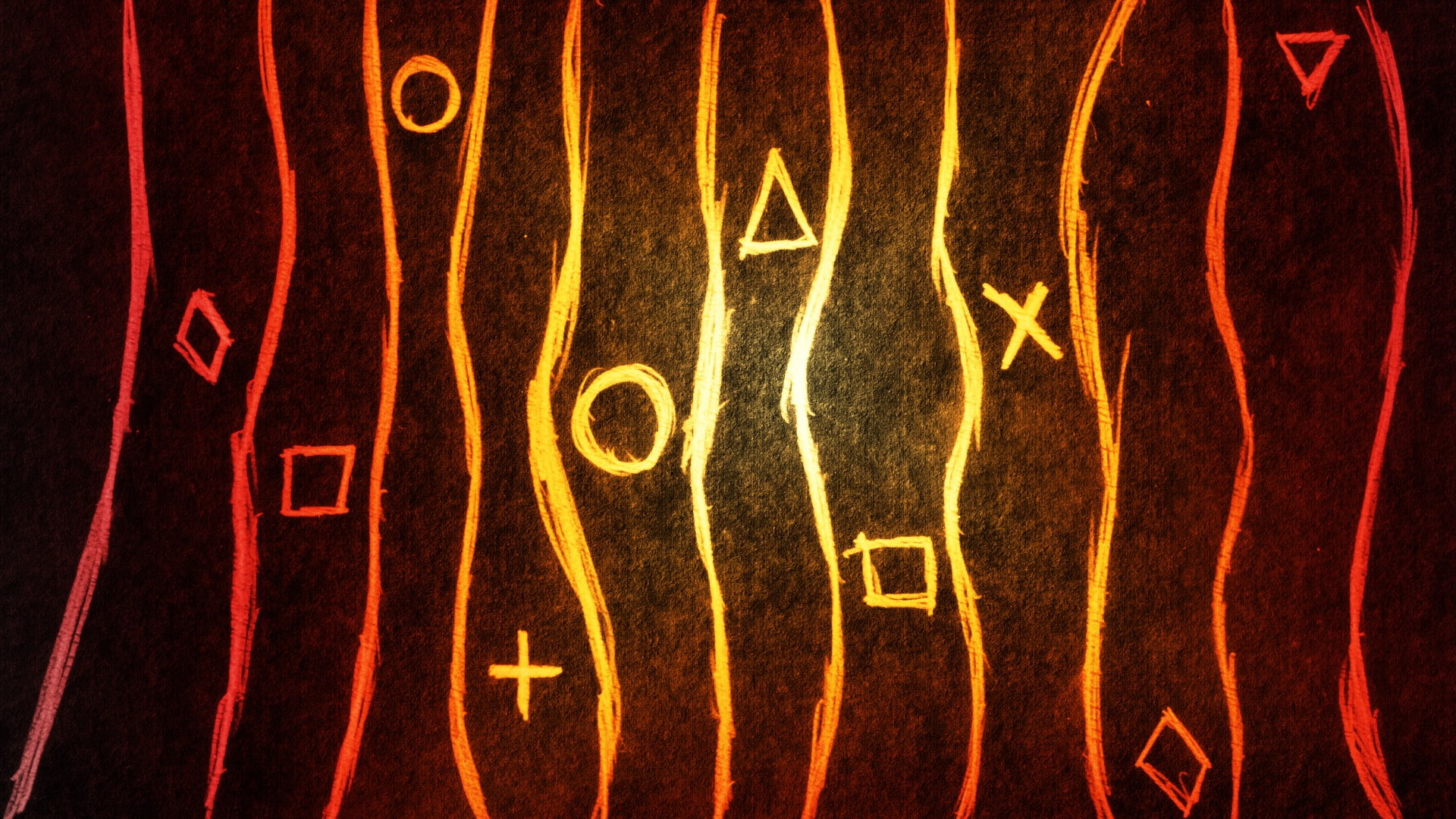 circle, arts culture and entertainment, backgrounds, yellow, night, creativity, full frame, abstract, cross, triangle, lines, glowing, sign, pattern, technology, HD Wallpaper