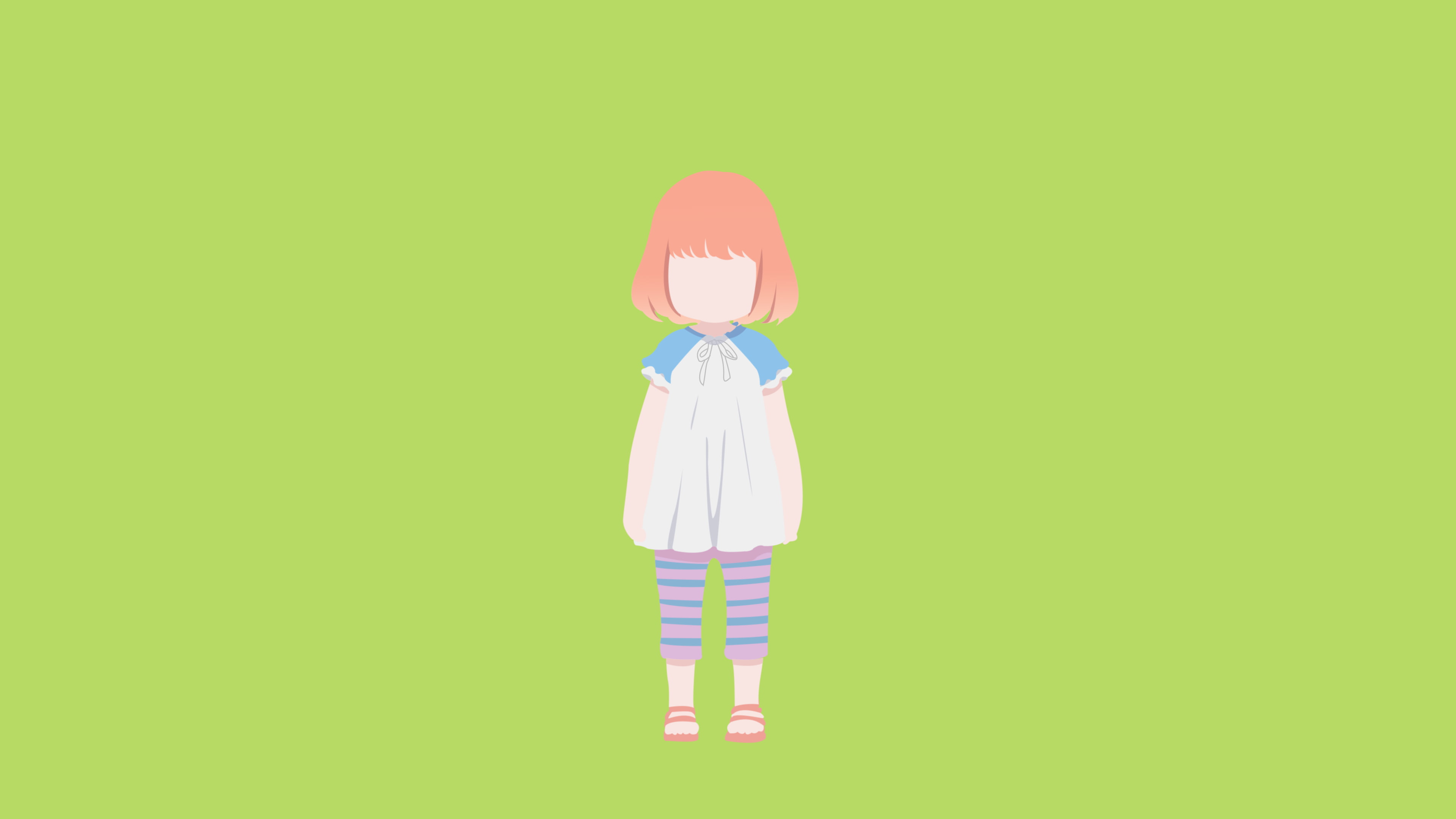 studio shot, Kawamoto Momo, women, rear view, unrecognizable person, indoors, standing, copy space, green background, anime girls, females, digital composite, HD Wallpaper