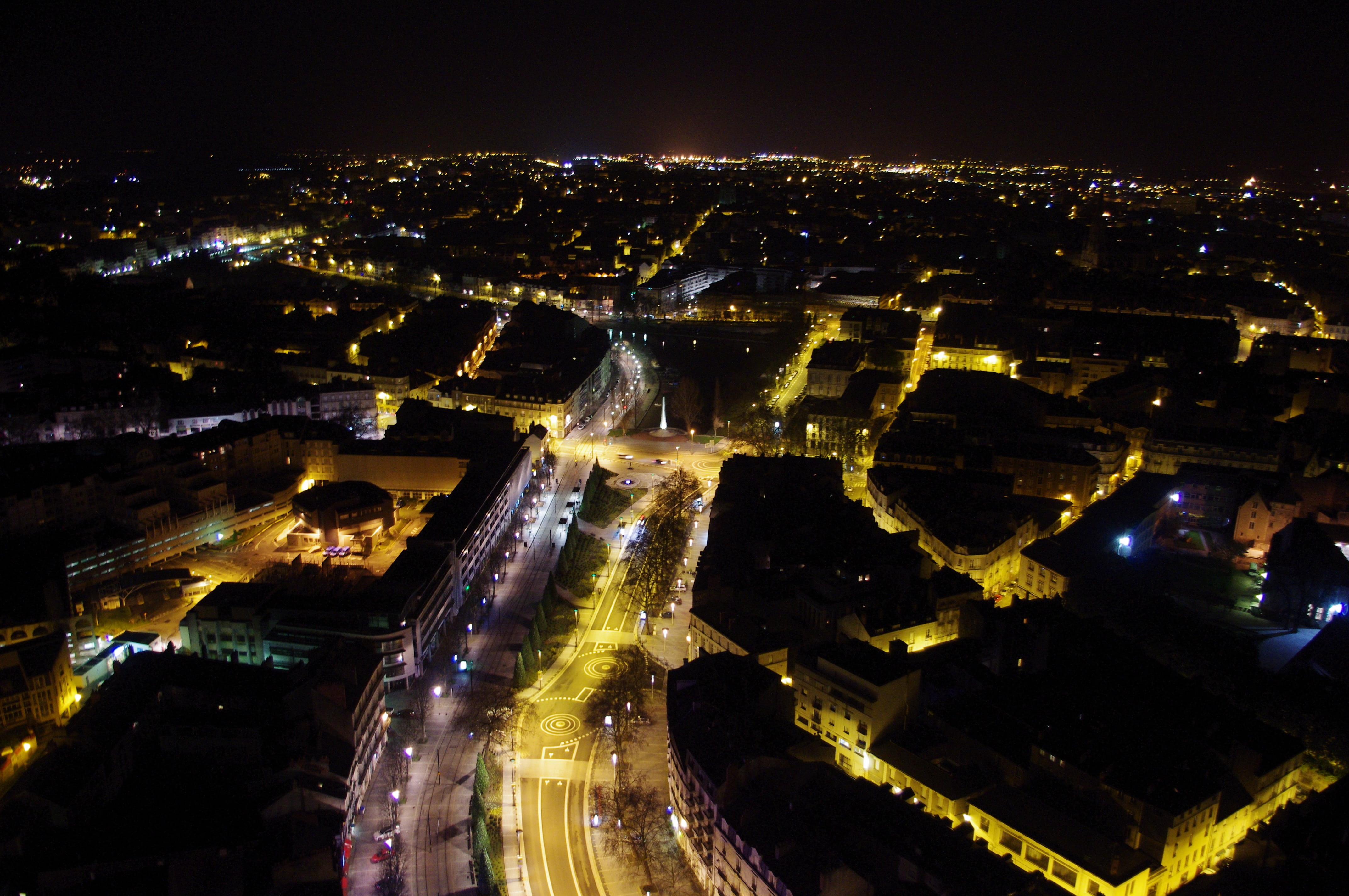 outdoors, built structure, transportation, 4K, highway, road, night, building, nature, streets, street, building exterior, city, no people, cityscape, HD Wallpaper