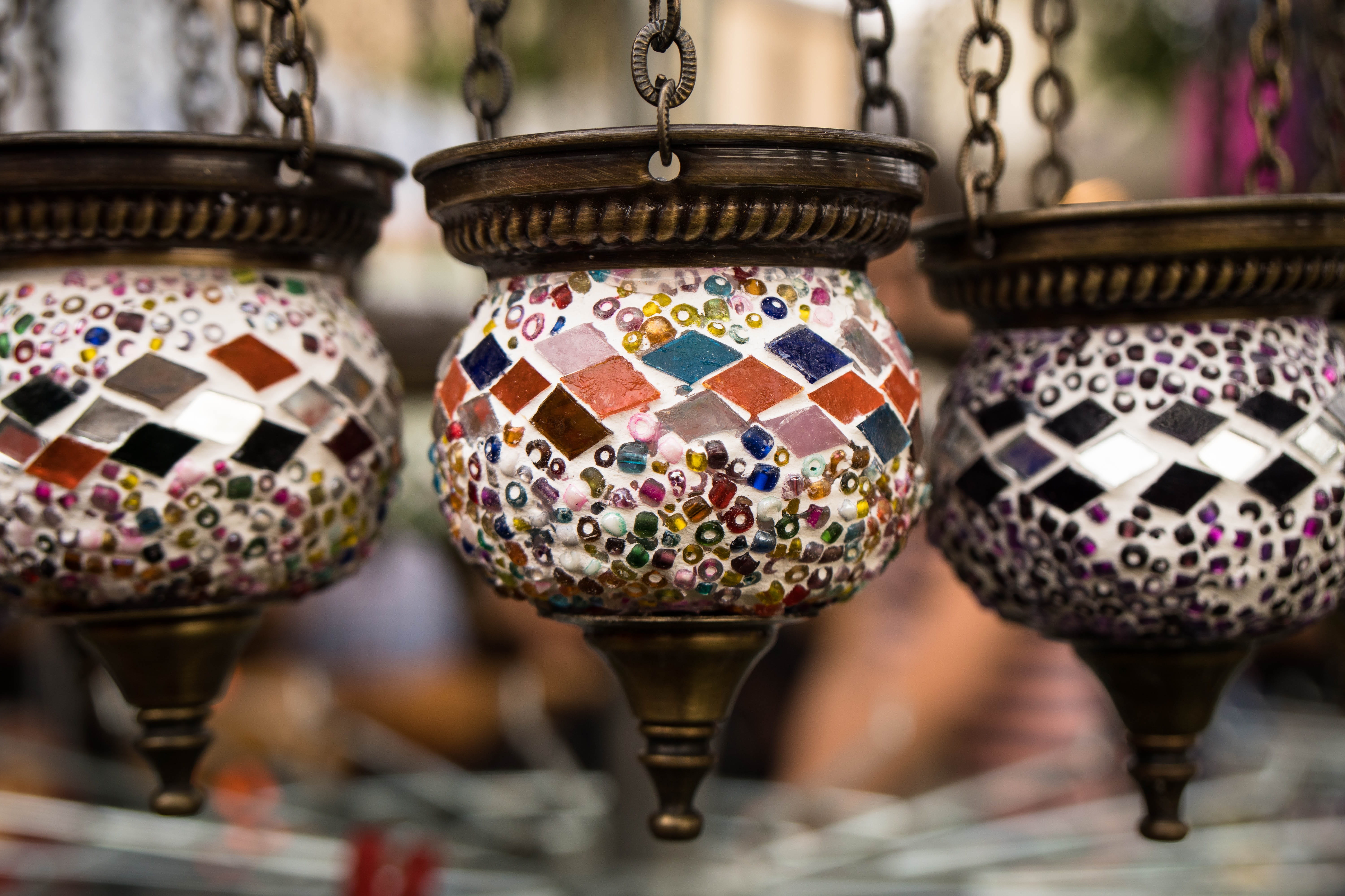 turkish, variation, turkey, oriental, no people, istanbul, lamp, ornate, mosaic, choice, market, focus on foreground, pattern, art and craft, group of objects, HD Wallpaper