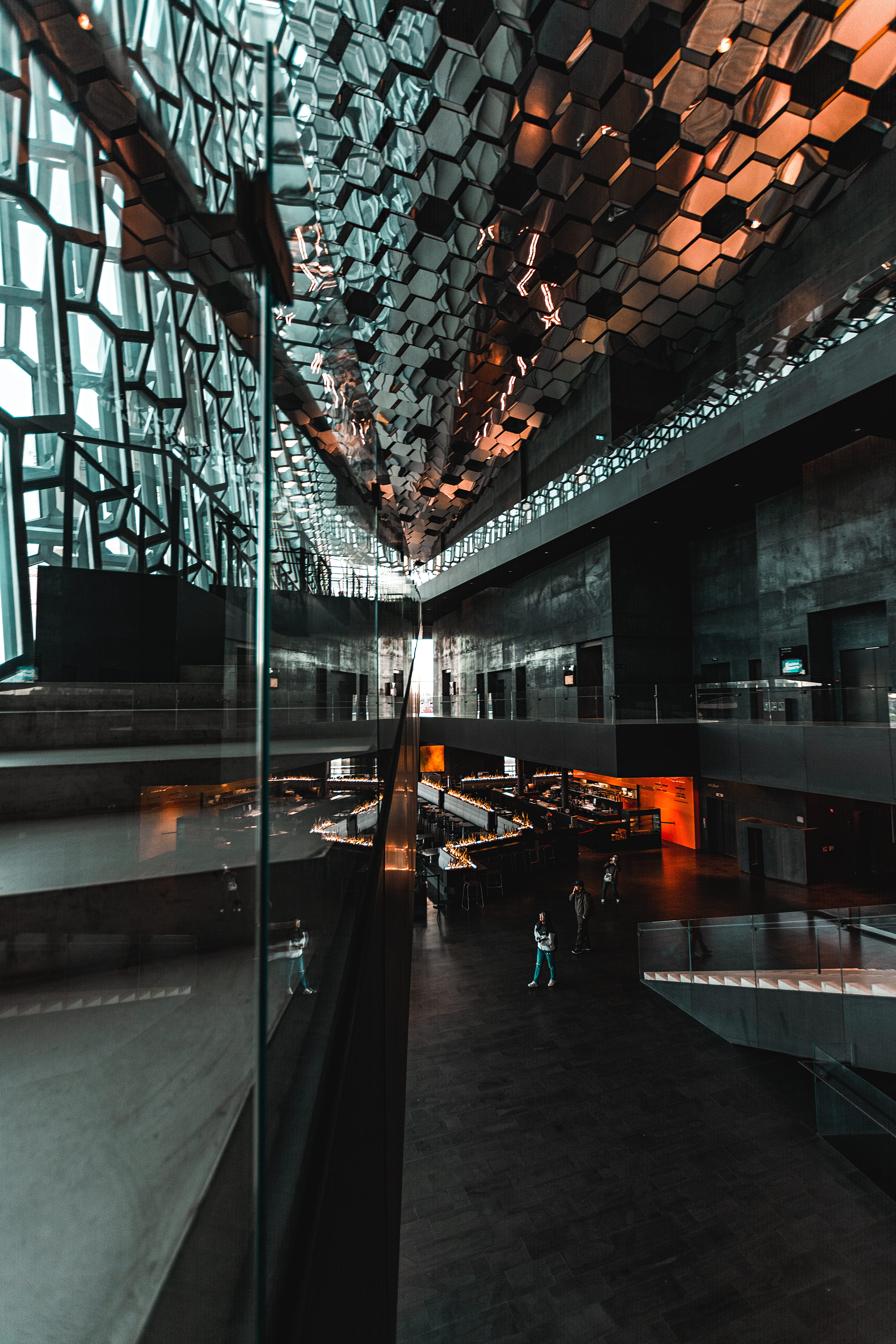 automobile, ceiling, town, person, 5K, indoors, window, handrail, human, glass - material, lighting, reykjavik concert hall, interior design, metropolis, Phone HD Wallpaper
