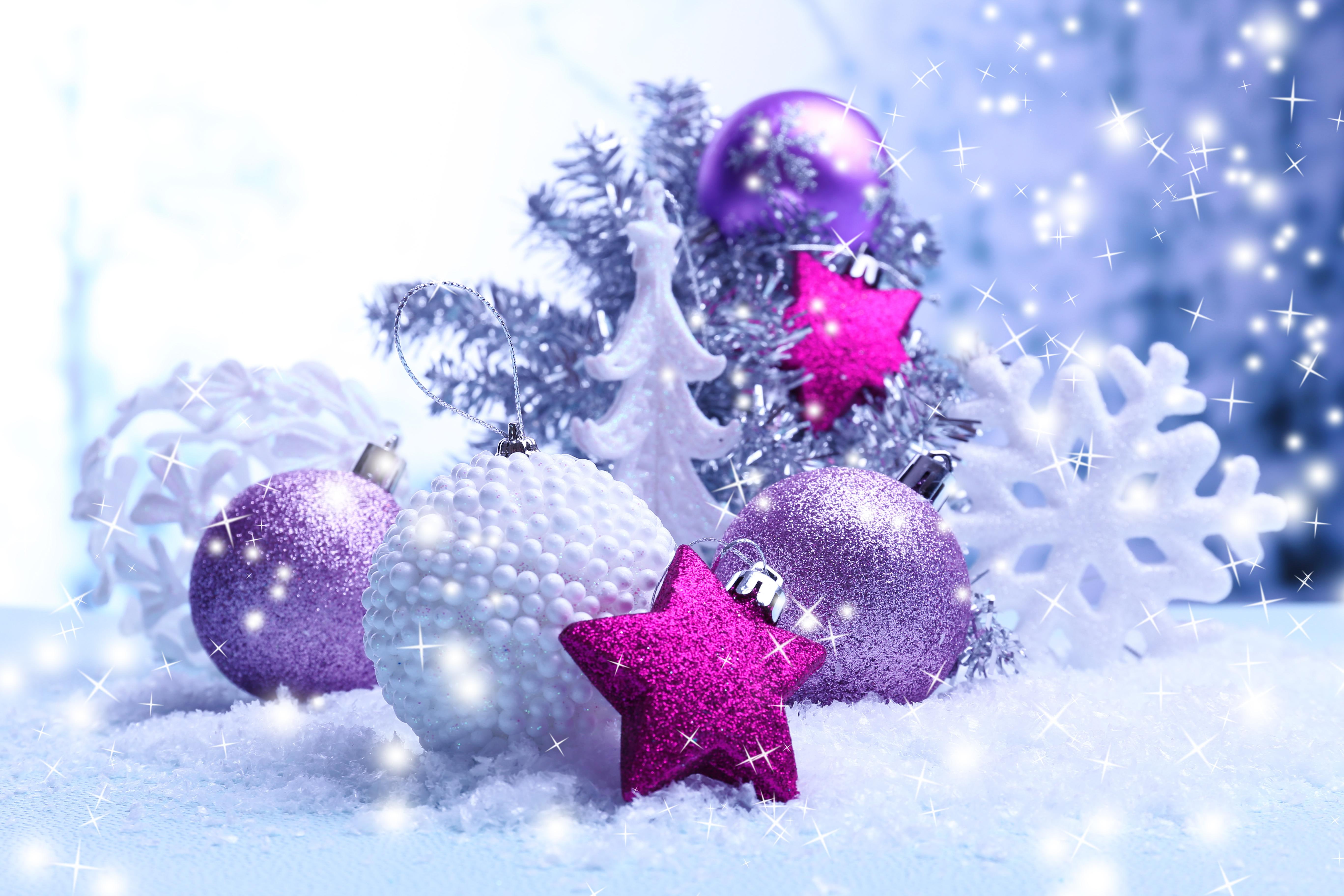 christmas balls, holidays, 5K, christmas, snowflakes, balls, miscellaneous, HD Wallpaper
