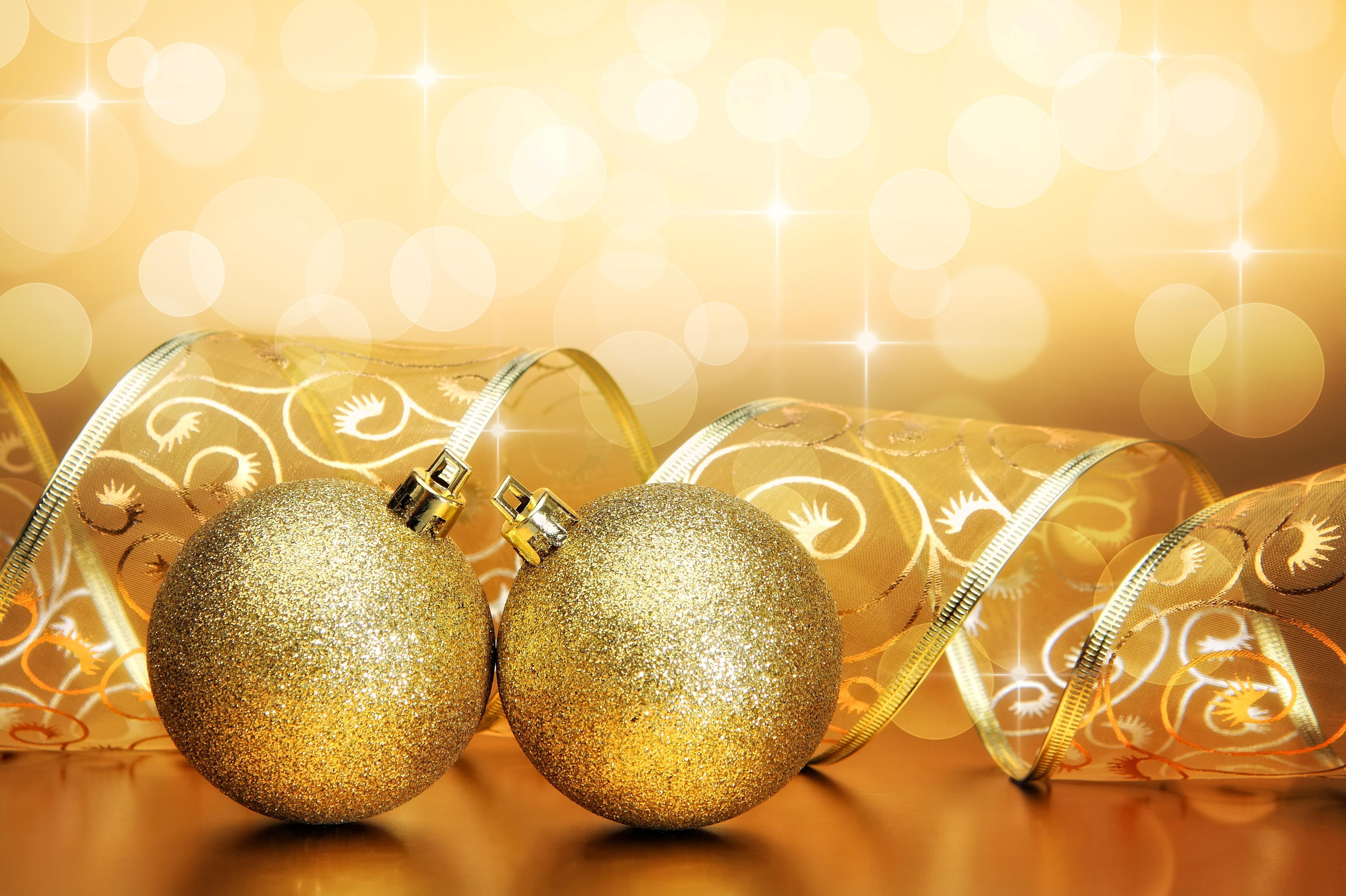 balls, ribbon, 4K, miscellaneous, christmas balls, christmas, holidays, HD Wallpaper