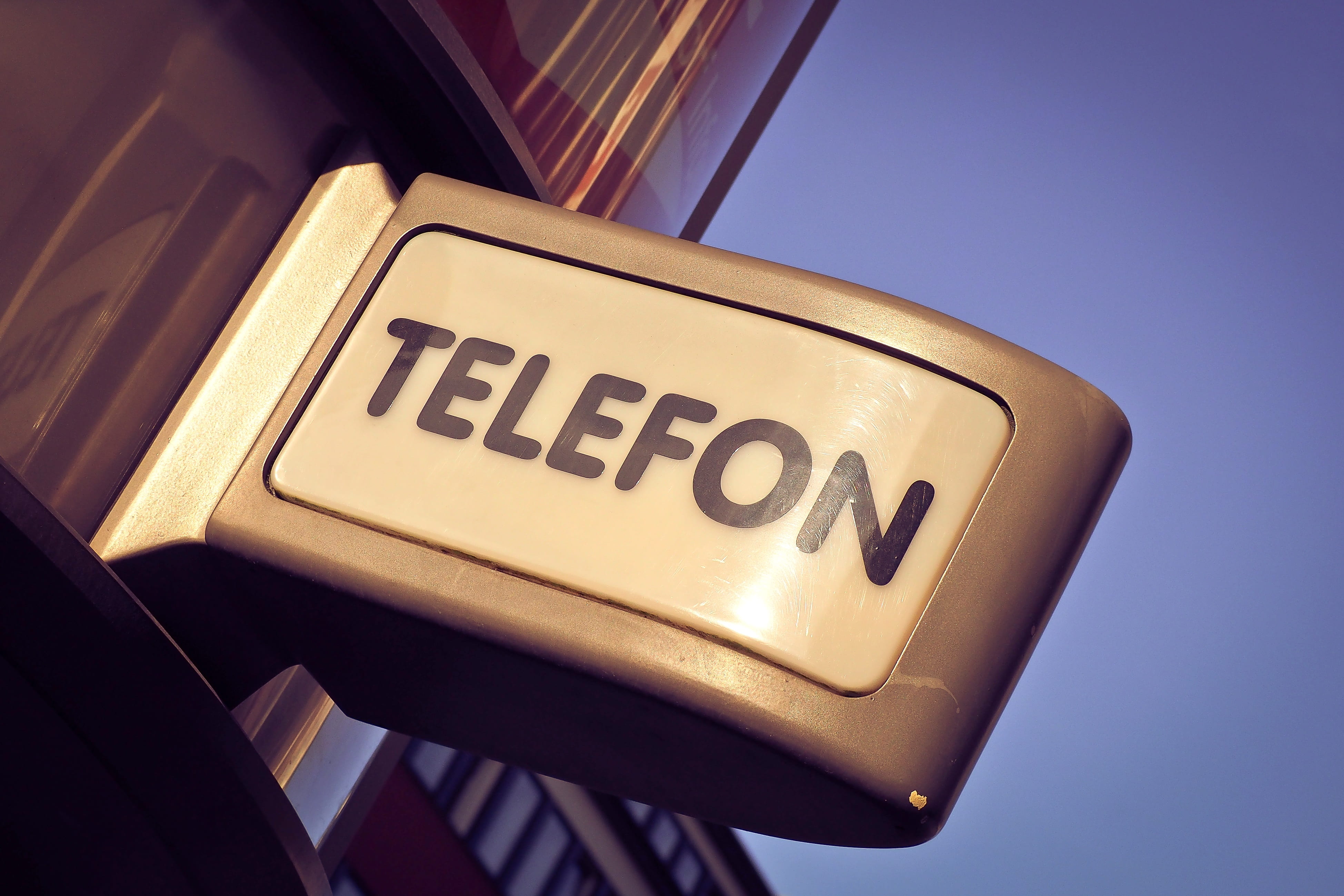 antiquated, telephone line, ad, gold colored, phone booth, talk to each other, no people, 4K, shield, business, text, sign, classic, vintage, indoors, HD Wallpaper